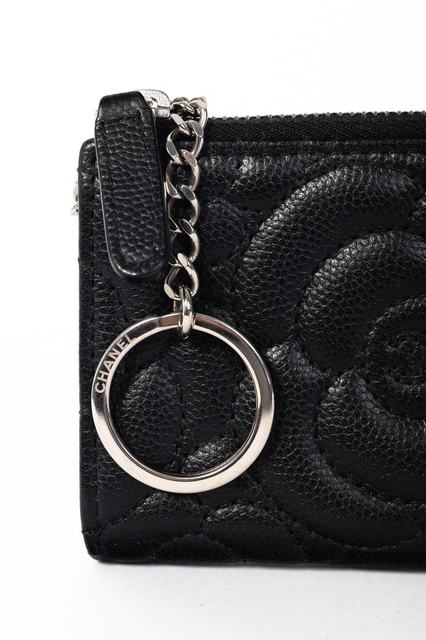 Chanel Chanel Black Caviar Leather Camellia-Embossed Key Holder Size ONE SIZE - 7 Thumbnail