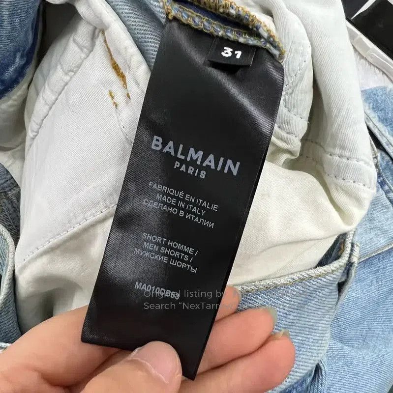 Balmain Balmain Summer Blue Cotton Men’s Shorts . Size US 30 / EU 46 - 4 Thumbnail