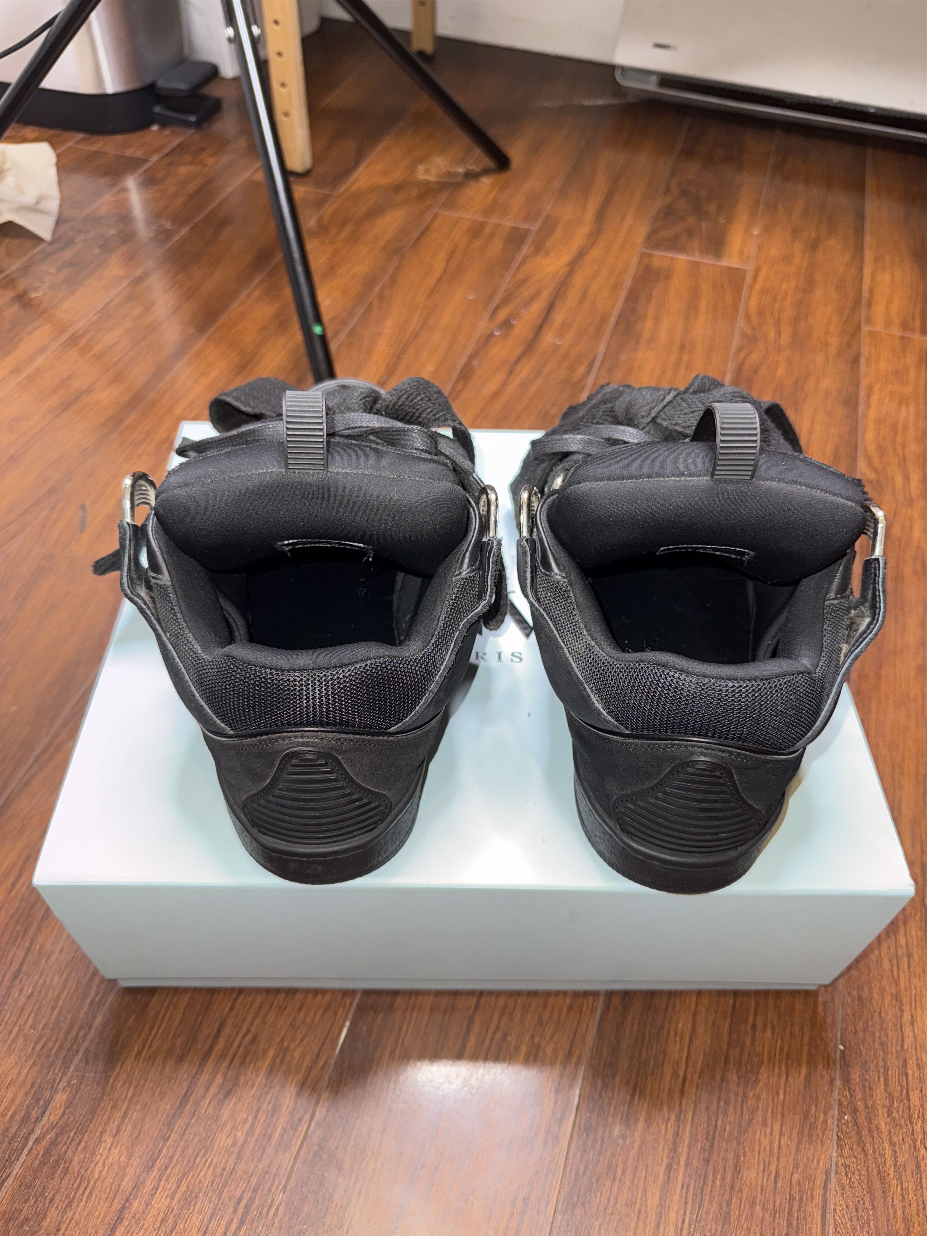 Lanvin Black Curb Leather Sneakers Size US 10 / EU 43 - 3 Thumbnail