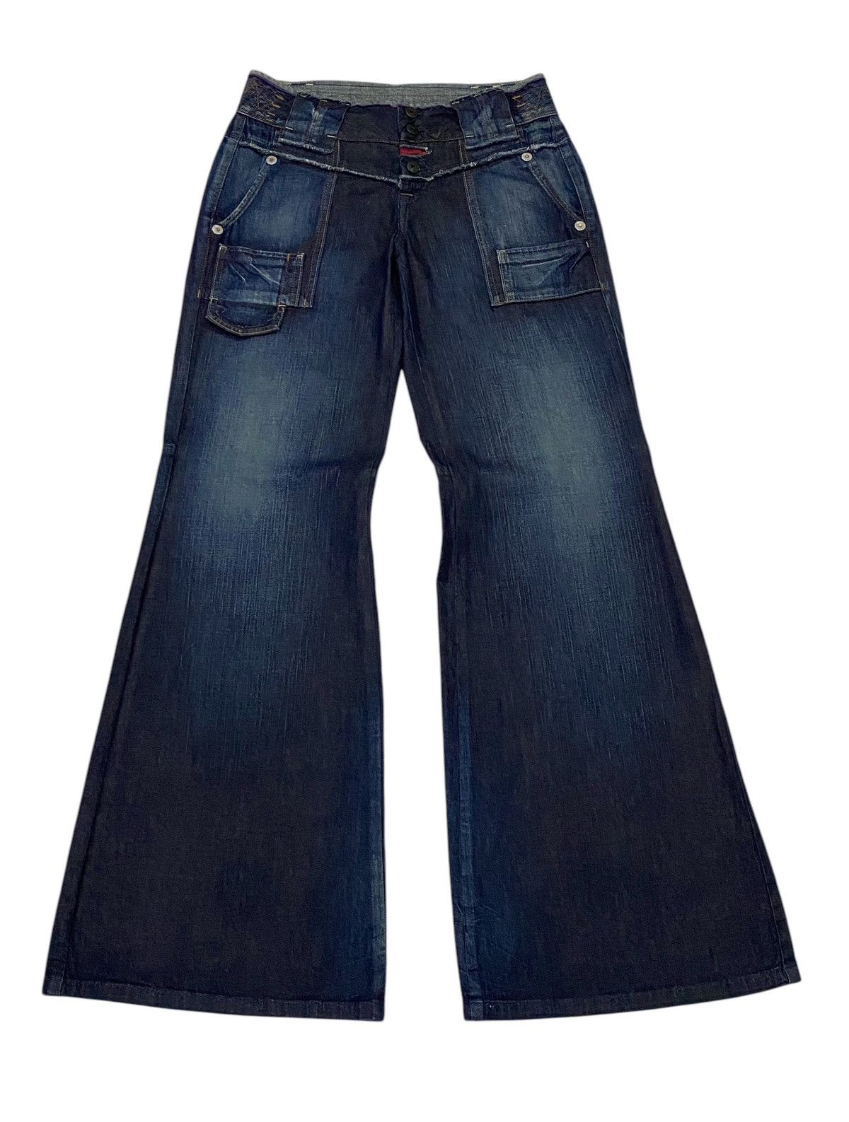 Marithe + Francois Girbaud 💃 Francois Girbaud Flare Wide Leg Palazzo Denim Jeans Size 29" - 2 Thumbnail