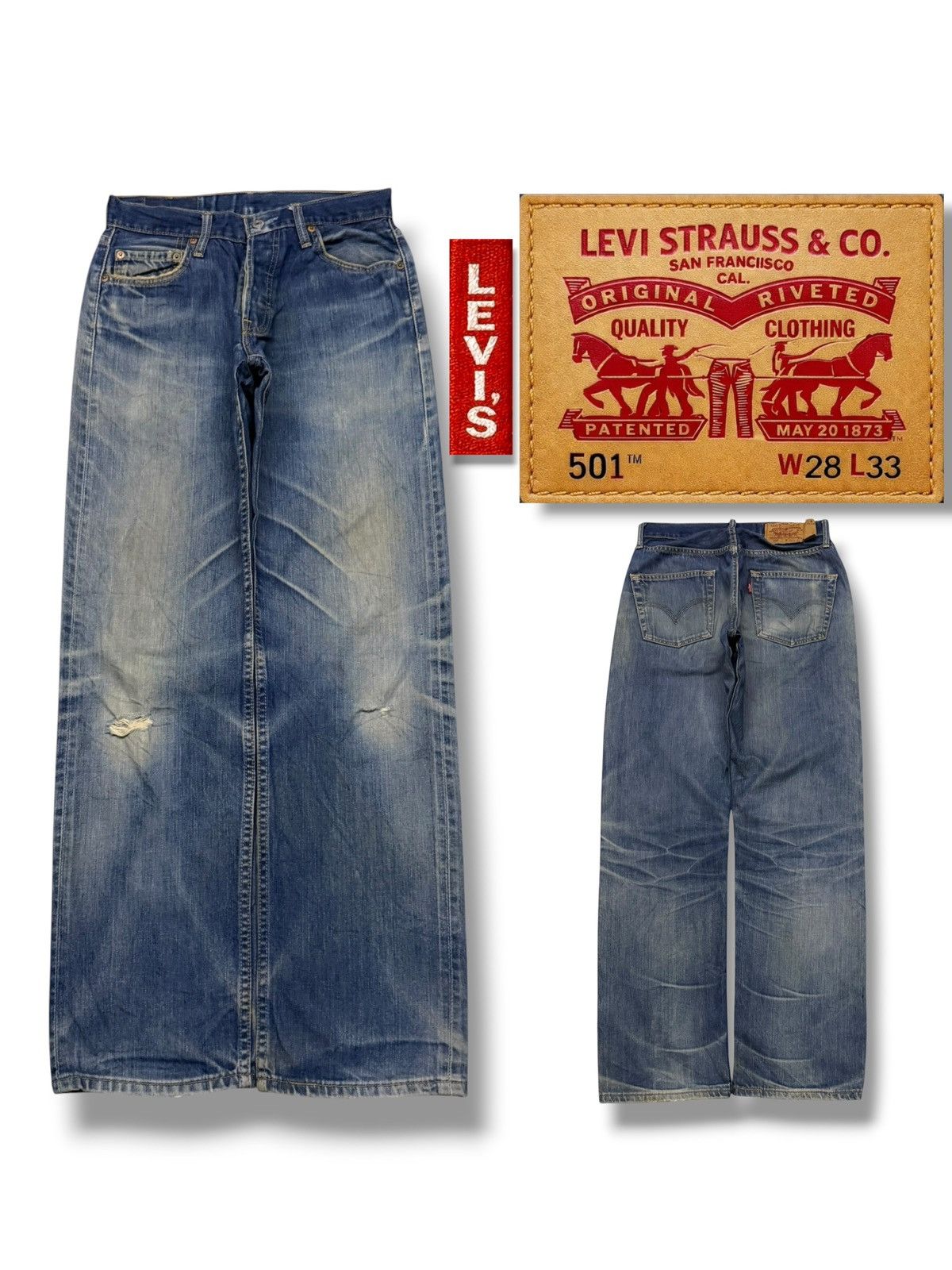 Levi's Vintage Levi’s 501 Japanese Denim Jeans | Straight Fit | W28 Size US 28 / EU 44 - 1 Thumbnail