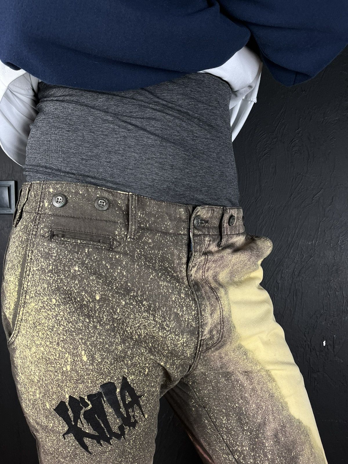 Handmade 🪐Custom printed denim multicolor skinny jeans pants space Size US 35 - 4 Thumbnail