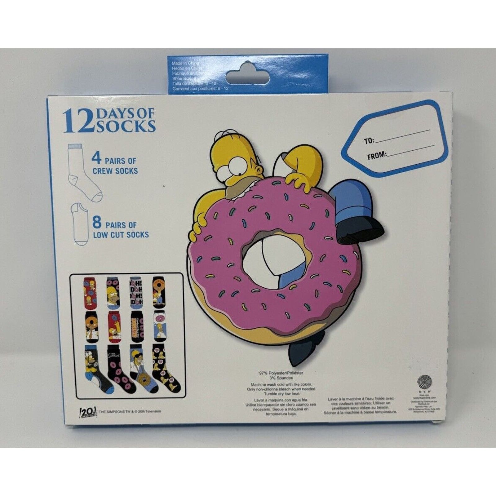 The Simpsons The Simpsons Christmas 12 Days Of Socks 4 Crew 8 Low Cut Size ONE SIZE - 2 Thumbnail