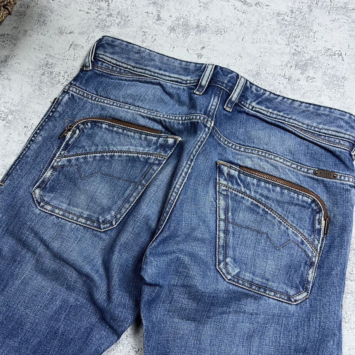 Diesel 00s Diesel Poiak Vintage Y2K Avant Garde Washed Jeans Size US 30 / EU 46 - 9 Thumbnail