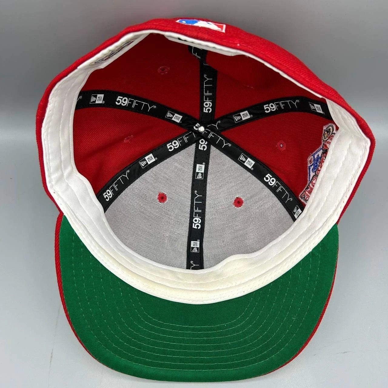 New Era Los Angeles LA Angels Hat Men 7 3/8 Red Green MLB Fitted Cap Size ONE SIZE - 2 Thumbnail
