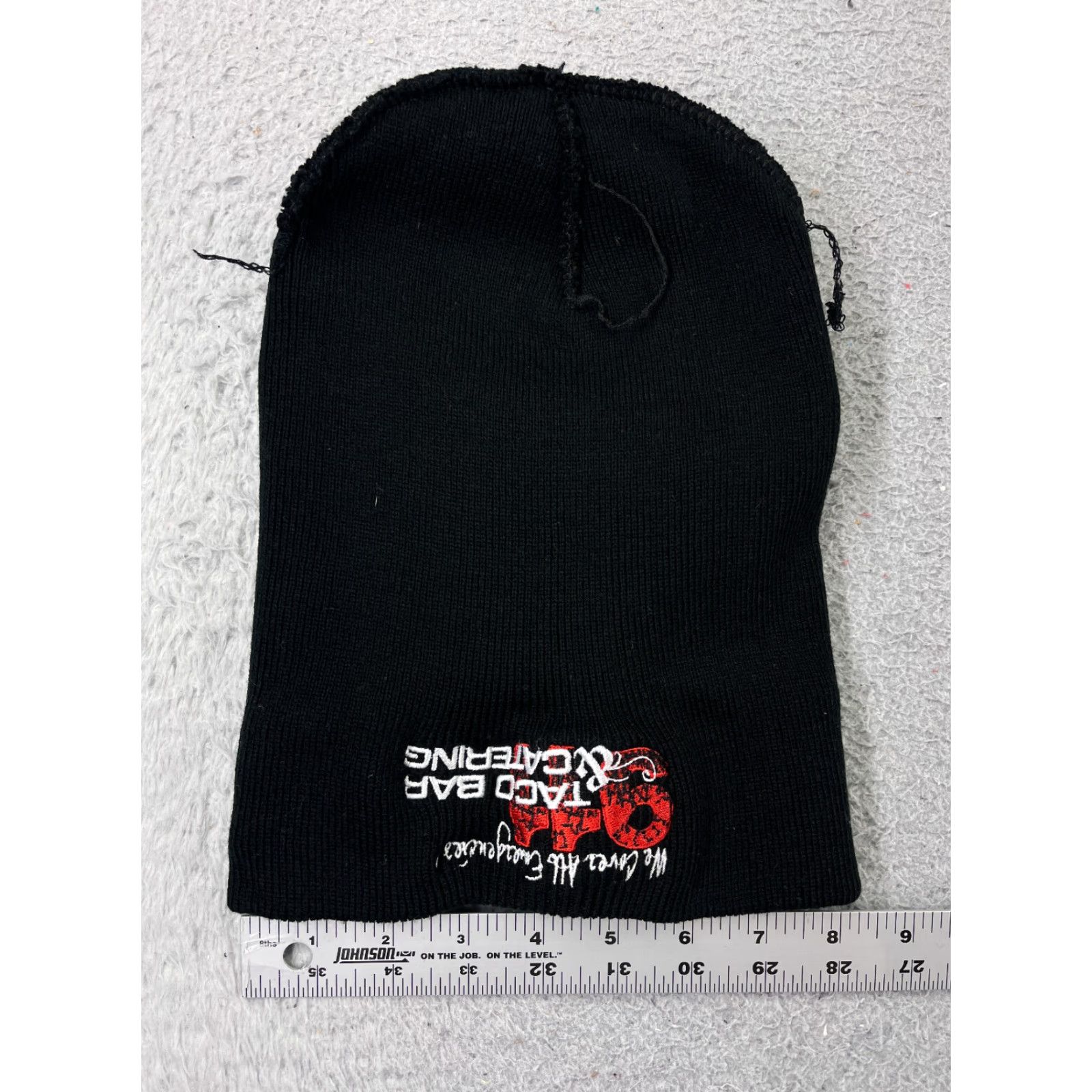 Vintage 911 Taco Bar Beanie Toque Adult One Size Black Embroidered Knit 100% Acrylic Size ONE SIZE - 4 Thumbnail