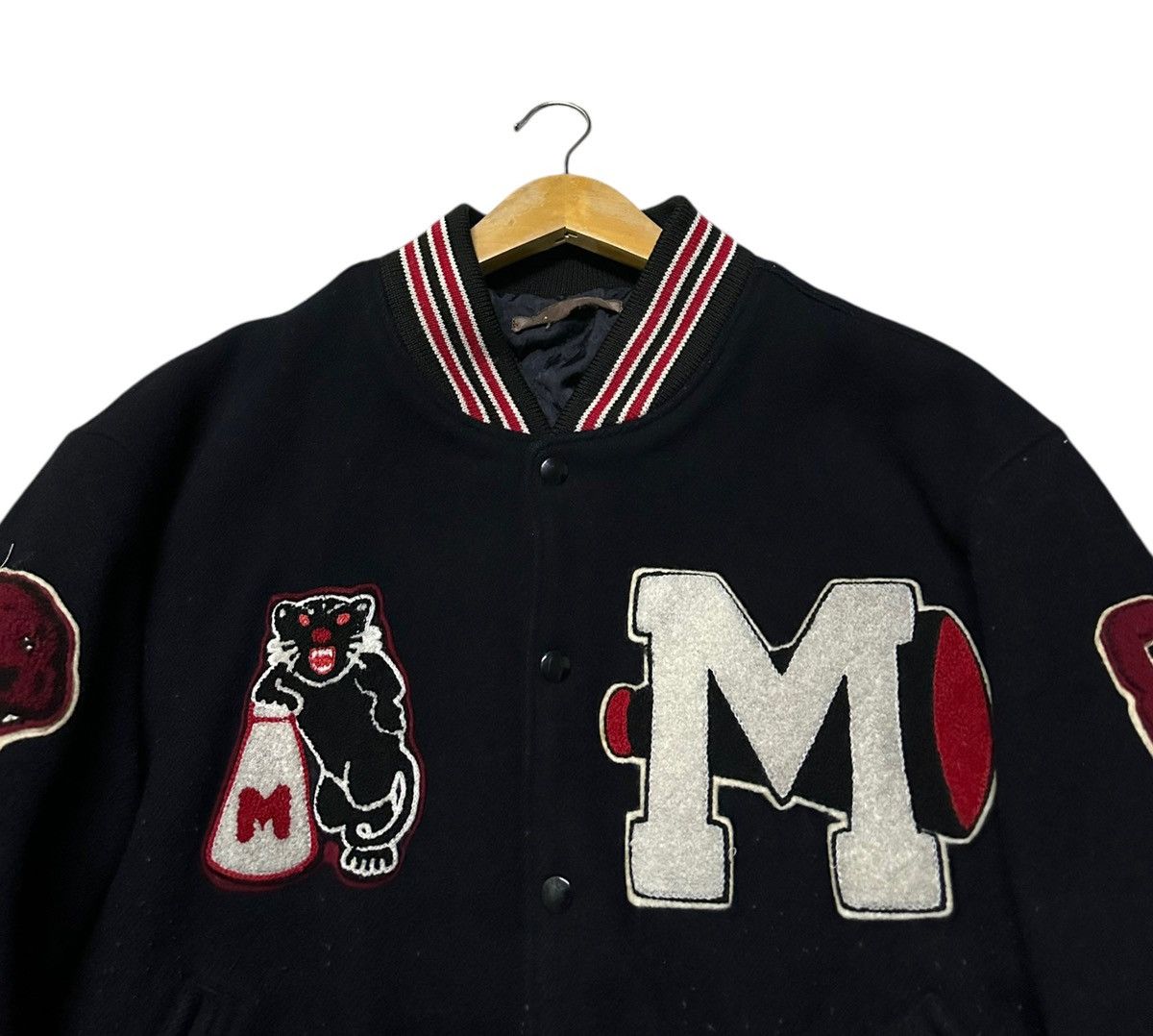 BIGI Vintage 90s Men Bigi wool varsity jacket Size US L / EU 52-54 / 3 - 2 Thumbnail