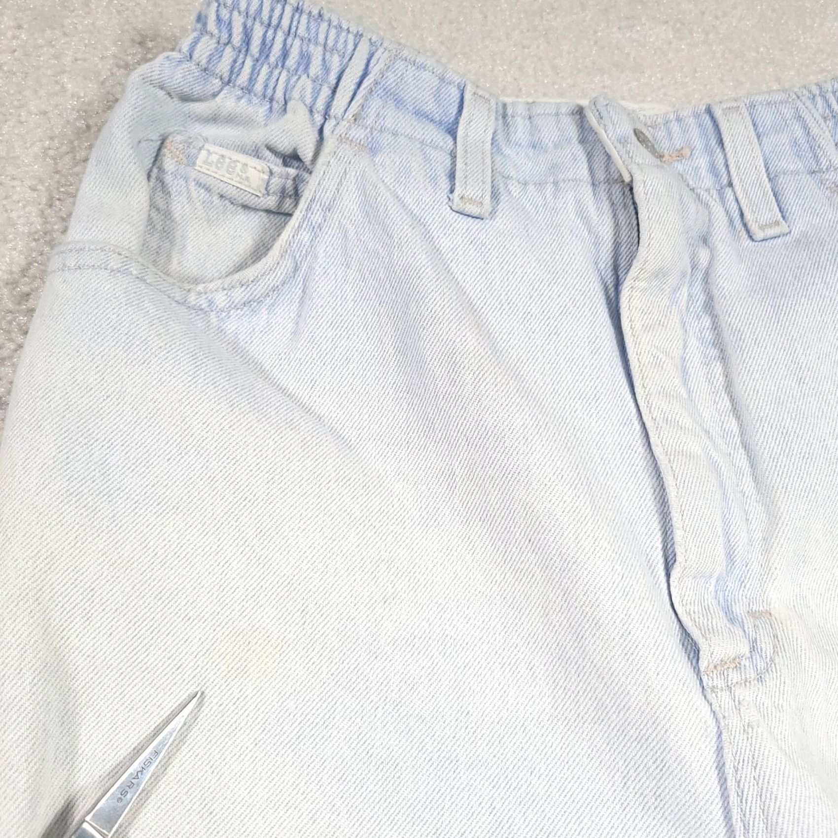 Lee VINTAGE Lee Jeans Womens 27 Blue Vtg Mom Elastic Waist High Rise Women 27x25 Crop Cowgirl Size 27" / US 4 / IT 40 - 6 Thumbnail