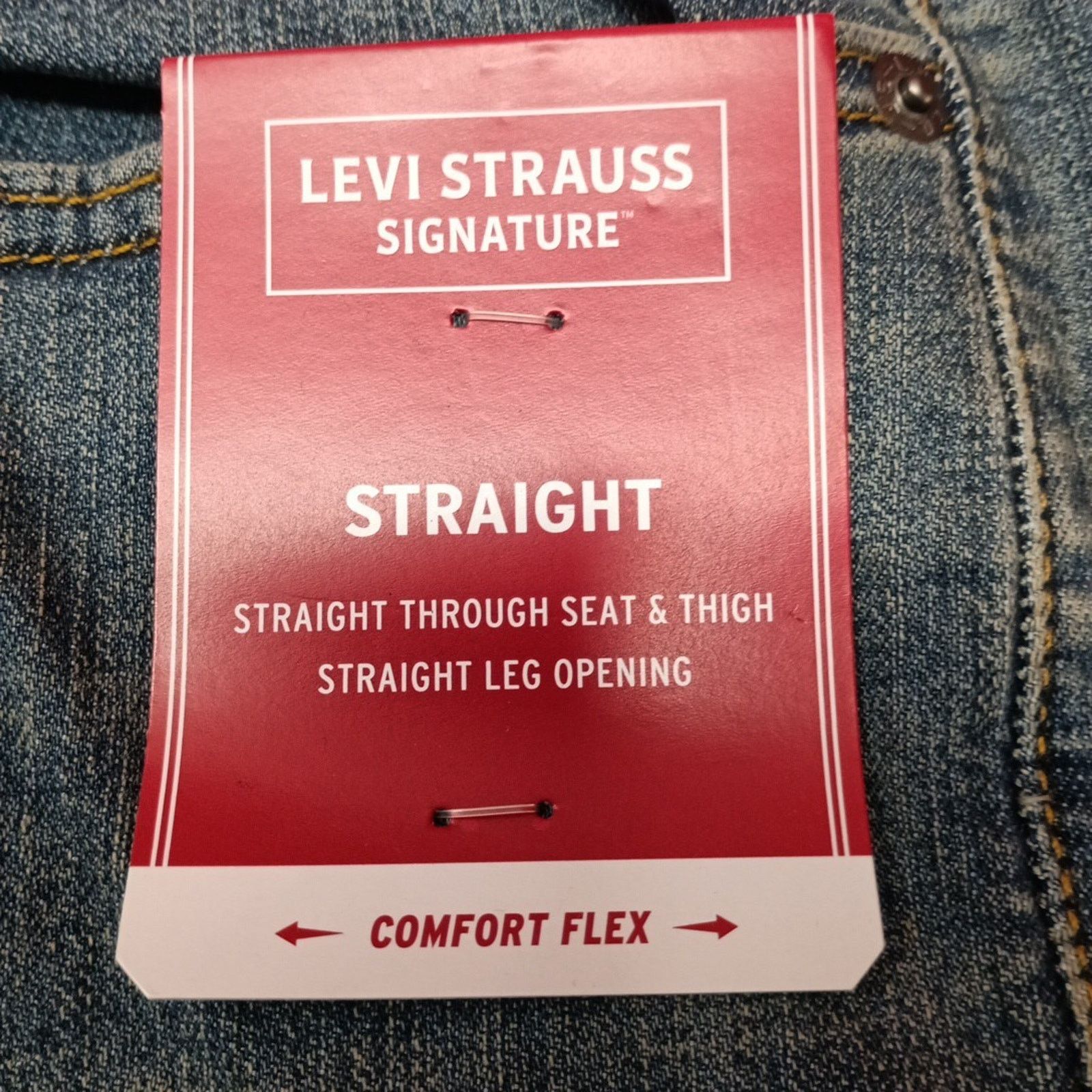 Levi's Signature By Levi Straight Jeans Men 34x34 Blue Comfort Flex Size US 34 / EU 50 - 2 Thumbnail