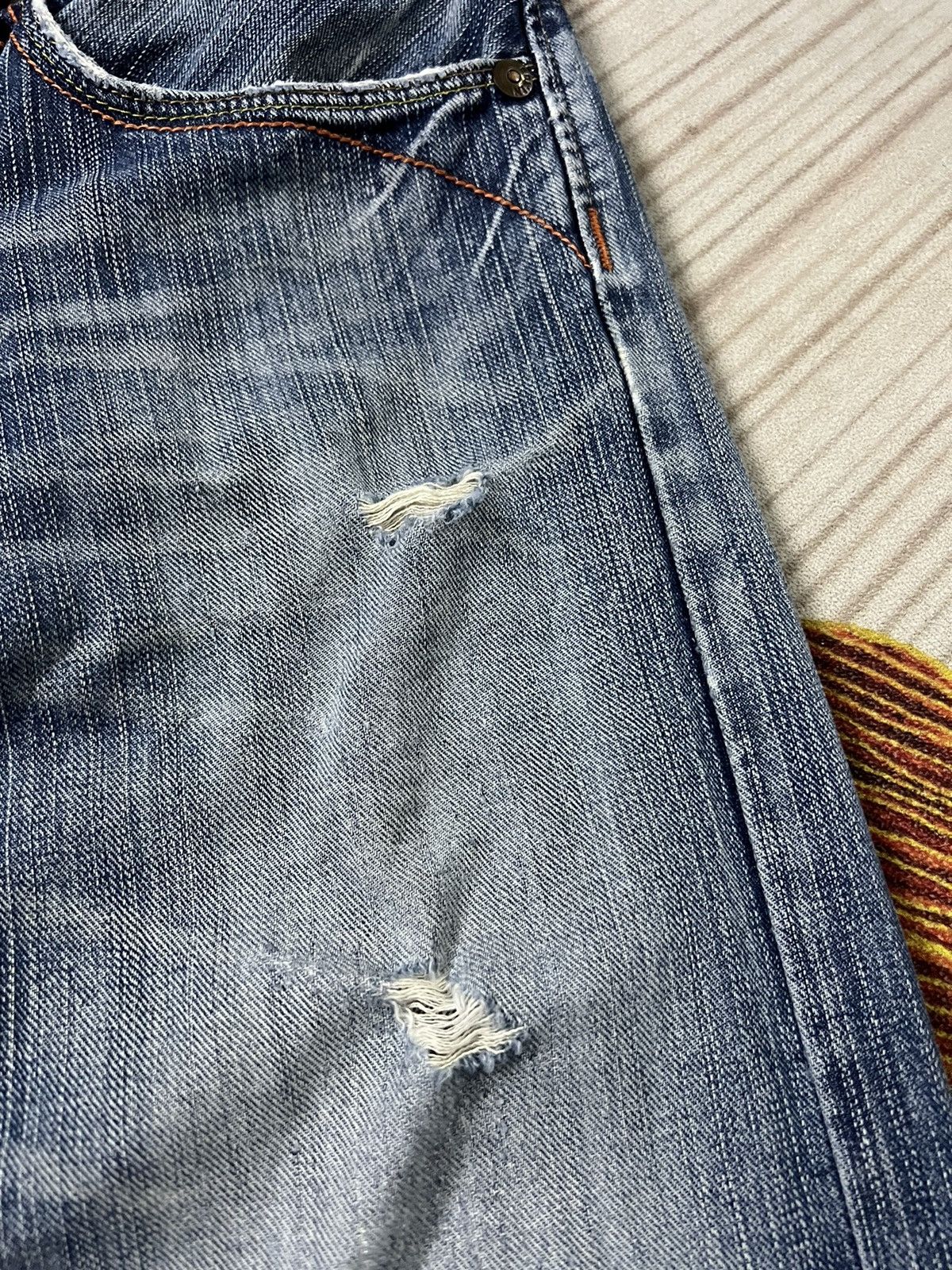 Edwin × If Six Was Nine VTG EDWIN DOUBLE WAIST DISTRESSED JEANS VERY RARE Size US 31 - 6 Thumbnail