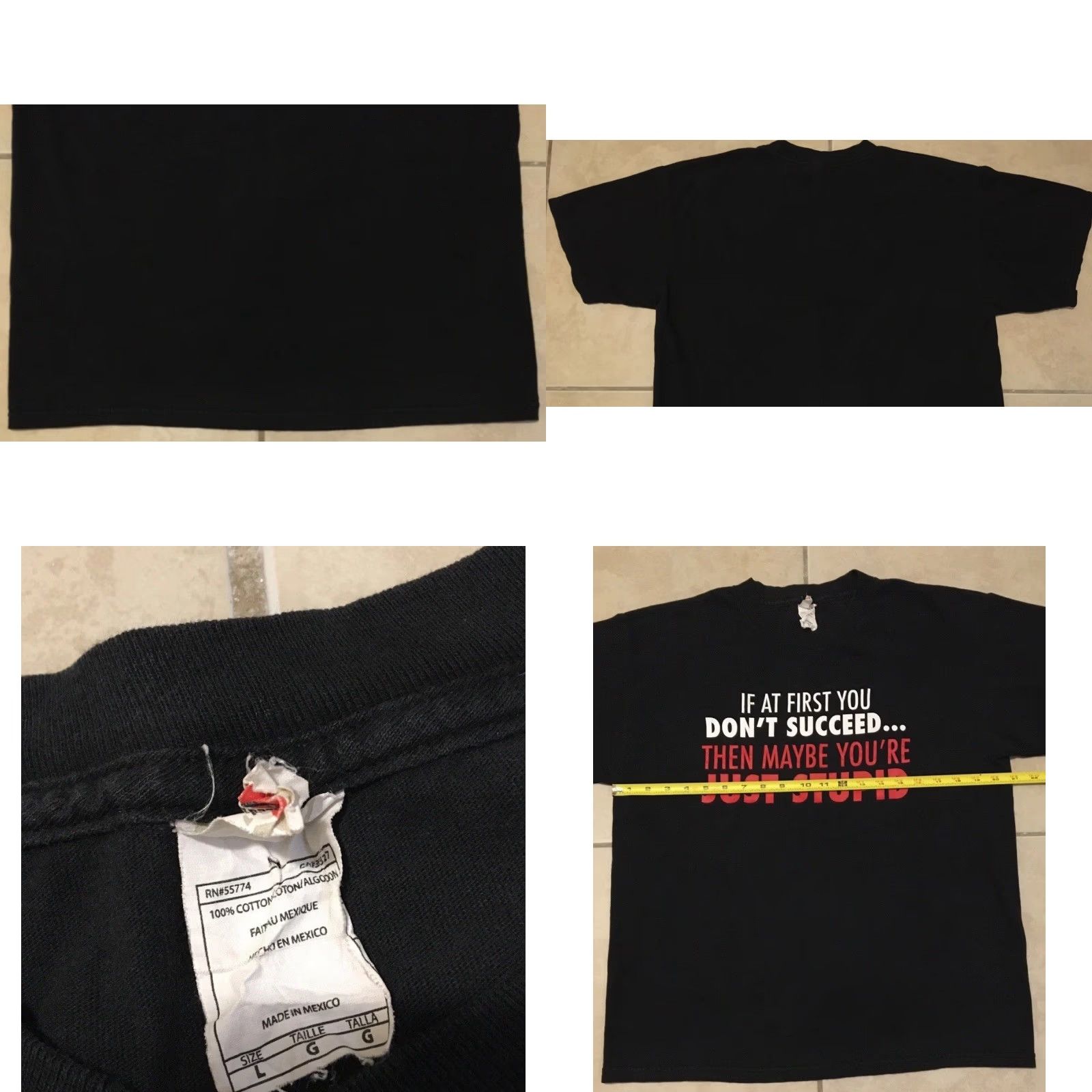 Vintage Vtg If You Dont Succeed Maybe Youre Stupid Faded Shirt M Funny Saying Grunge Y2K Shirt Mens Black M Vtg Joke T-Shirt Short Sleeve Band Punk Humor Size US M / EU 48-50 / 2 - 8 Thumbnail