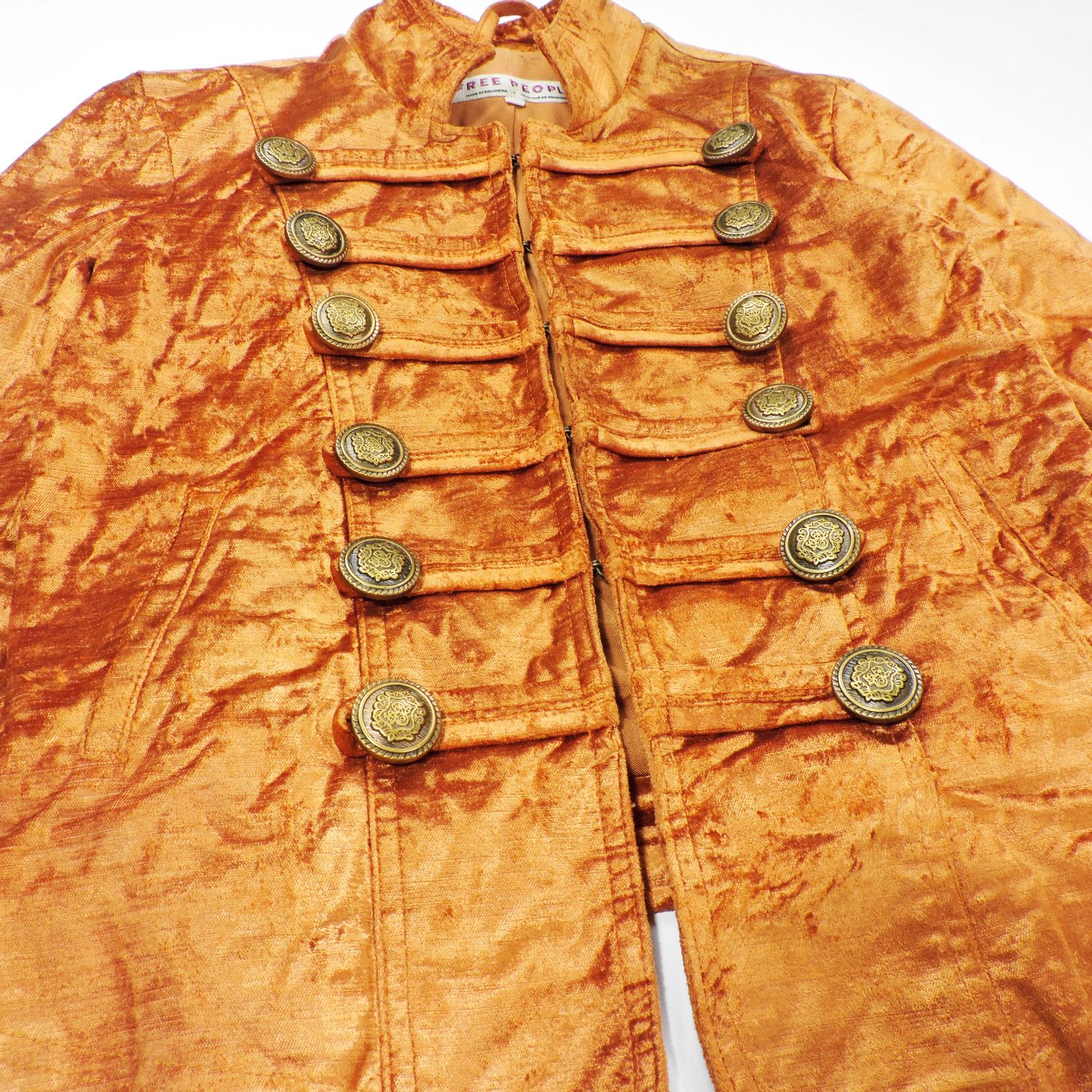 Free People FREE PEOPLE NAPOLEON VELVET MILITARY JACKET BLAZER Size XS / US 0-2 / IT 36-38 - 7 Thumbnail