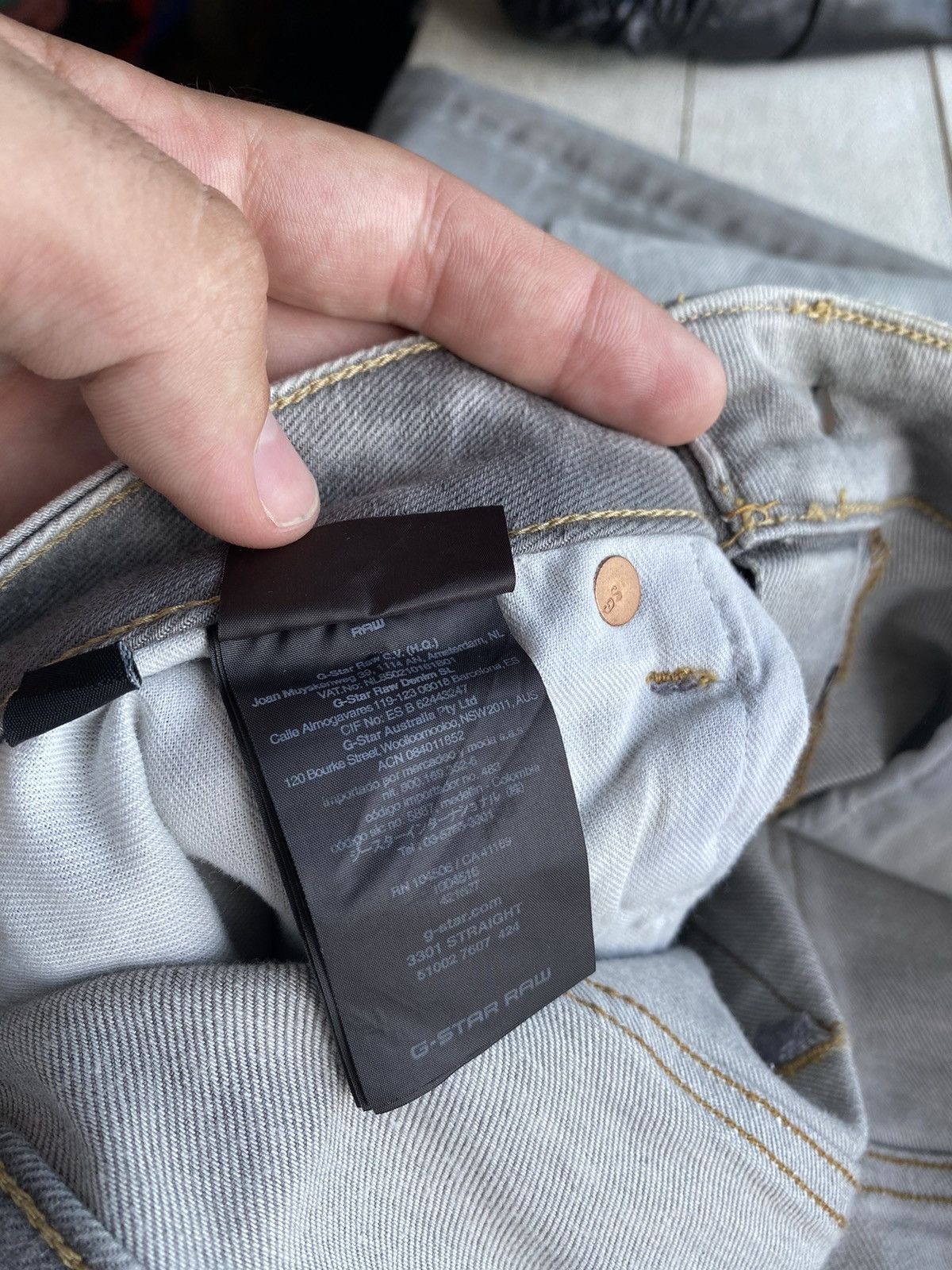 G-Star 🔗G Star Raw Gray Opium Punk 3301 Straight Jeans Relaxed Size US 32 / EU 48 - 8 Thumbnail