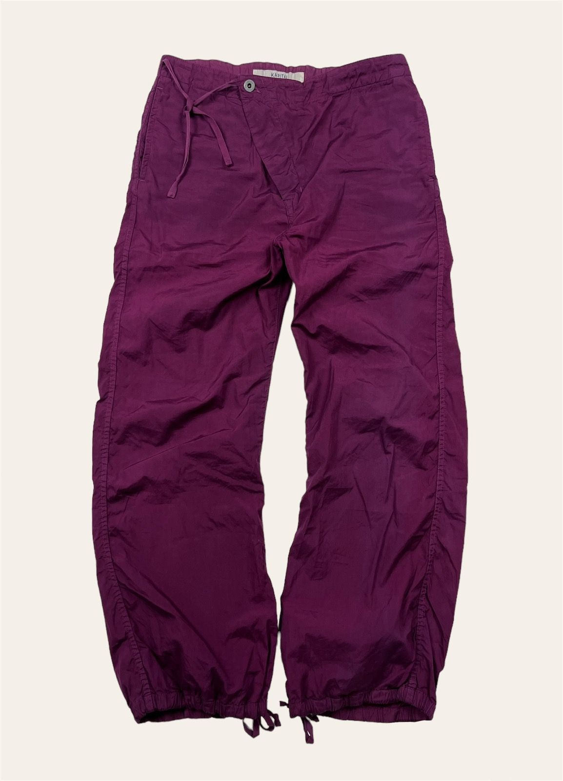 Pre-owned Archival Clothing X Kapital Vintage Flared Parachute Pants In Red/purple