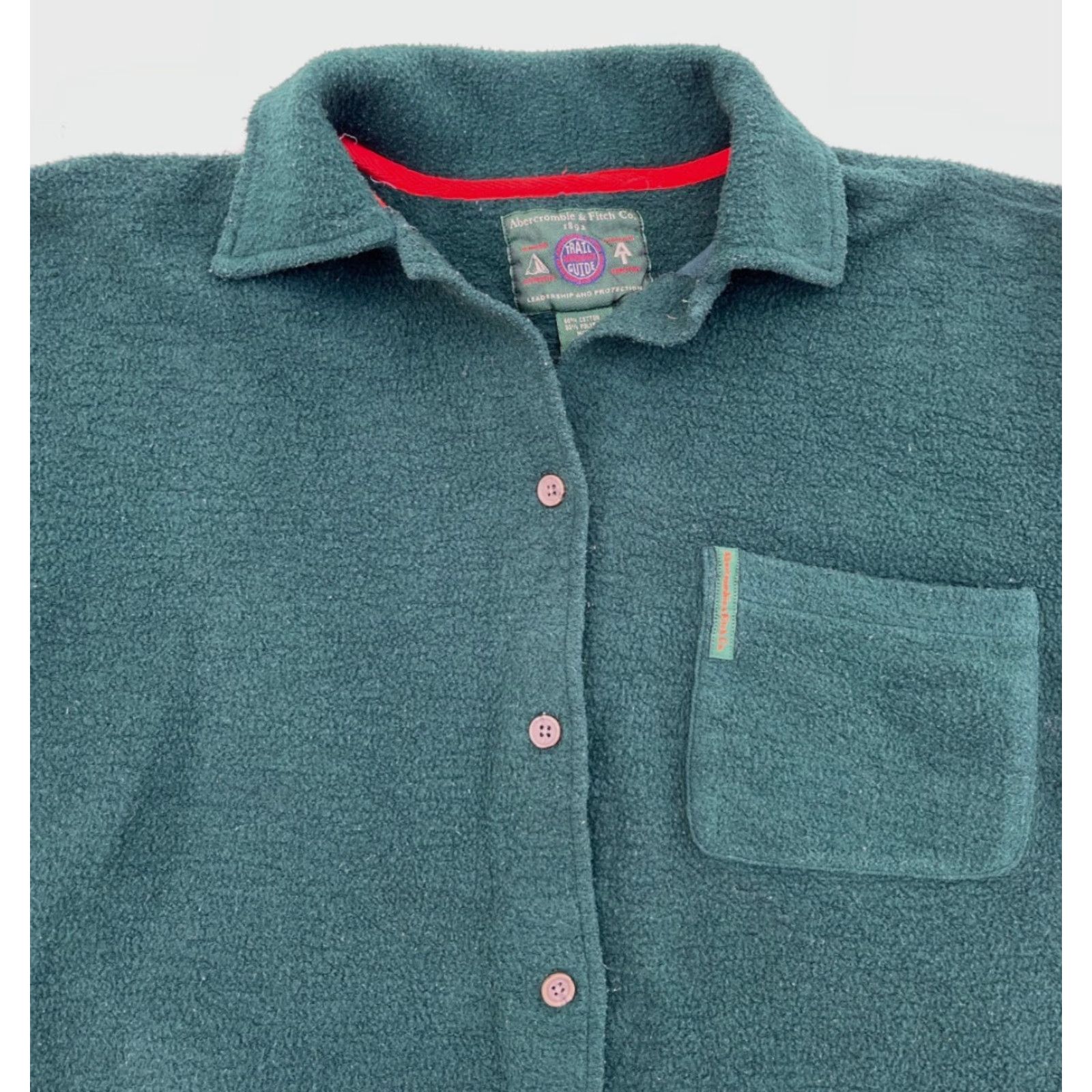 Abercrombie & Fitch VINTAGE Abercrombie & Fitch Adirondack Trail Guide Fleece Shirt Mens M Green 90s Button-Up Pocket Size US M / EU 48-50 / 2 - 3 Thumbnail
