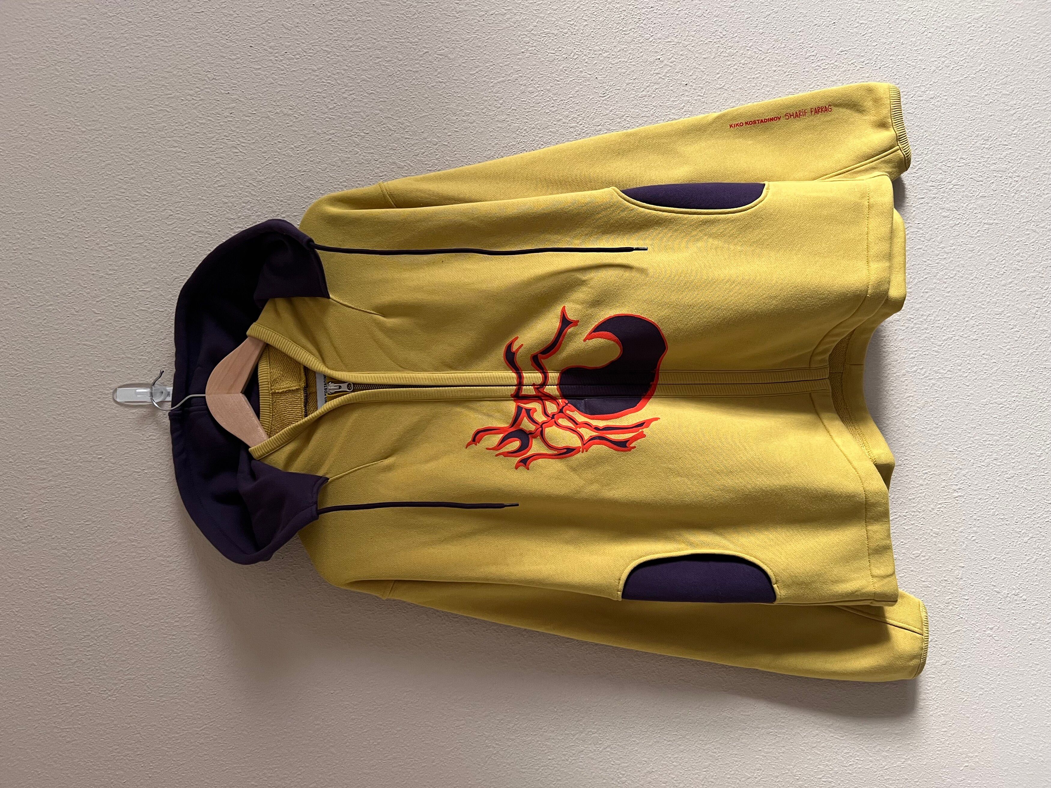 Pre-owned Kiko Kostadinov Sharif Farrag Ant Fleece Hooded Jacket In Sunflower