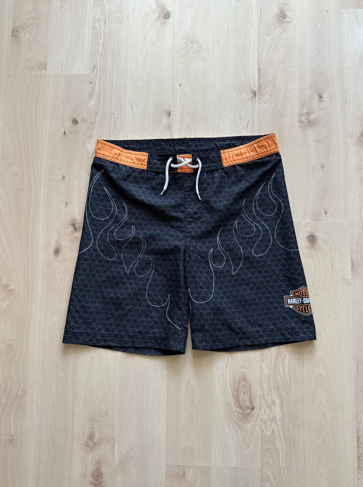 Harley Davidson Harley Davidson flame logo shorts vintage y2k Size US 29 - 1 Thumbnail