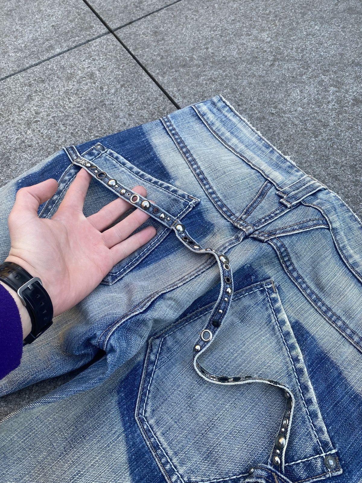Marithe + Francois Girbaud vintage m+fg distressed low rise jeans Size 27" / US 4 / IT 40 - 3 Thumbnail
