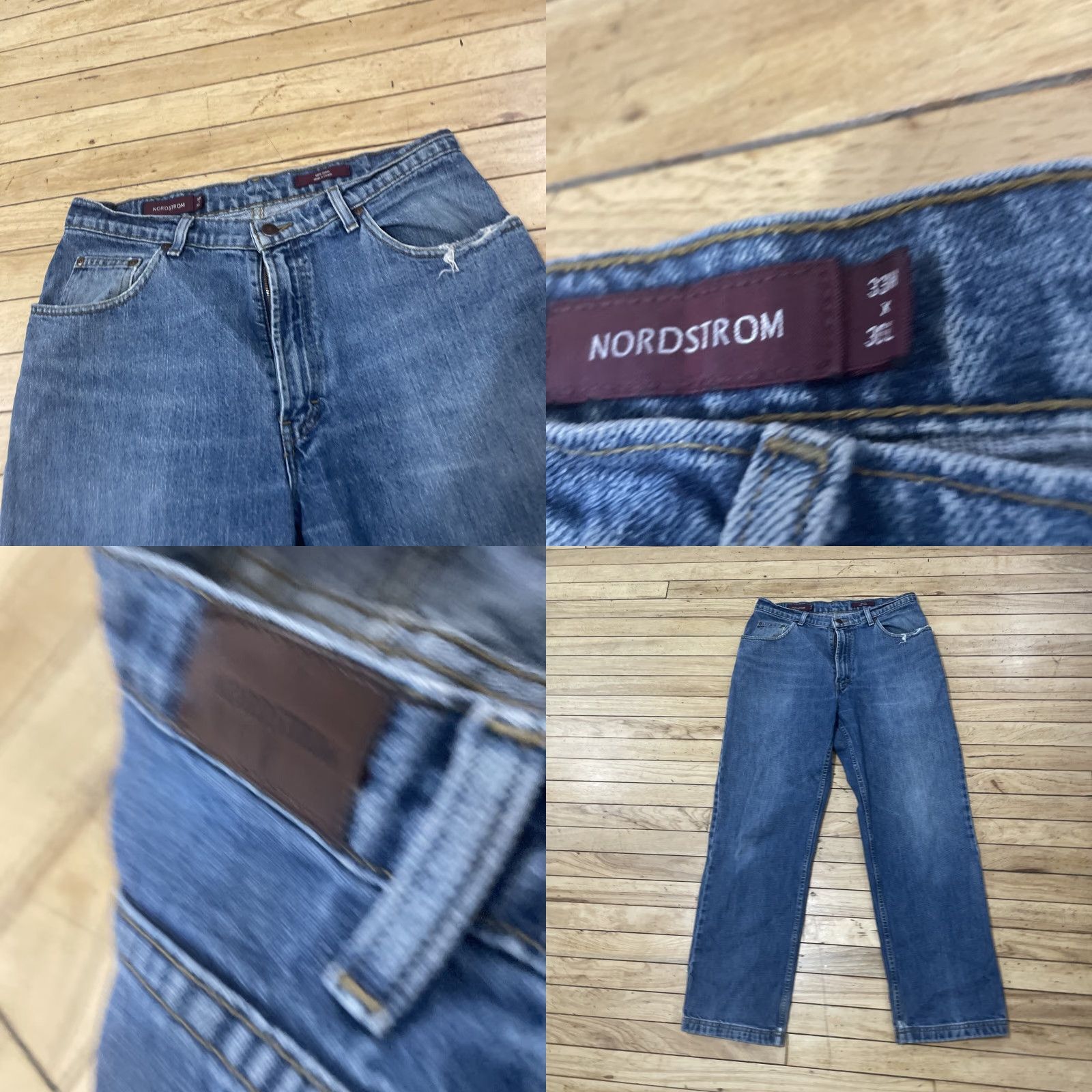 Nordstrom VINTAGE Nordstrom Jeans Men 32x30 Blue Wash Straight Wide Denim 90s Canada Mens Jeans Size US 32 / EU 48 - 10 Thumbnail