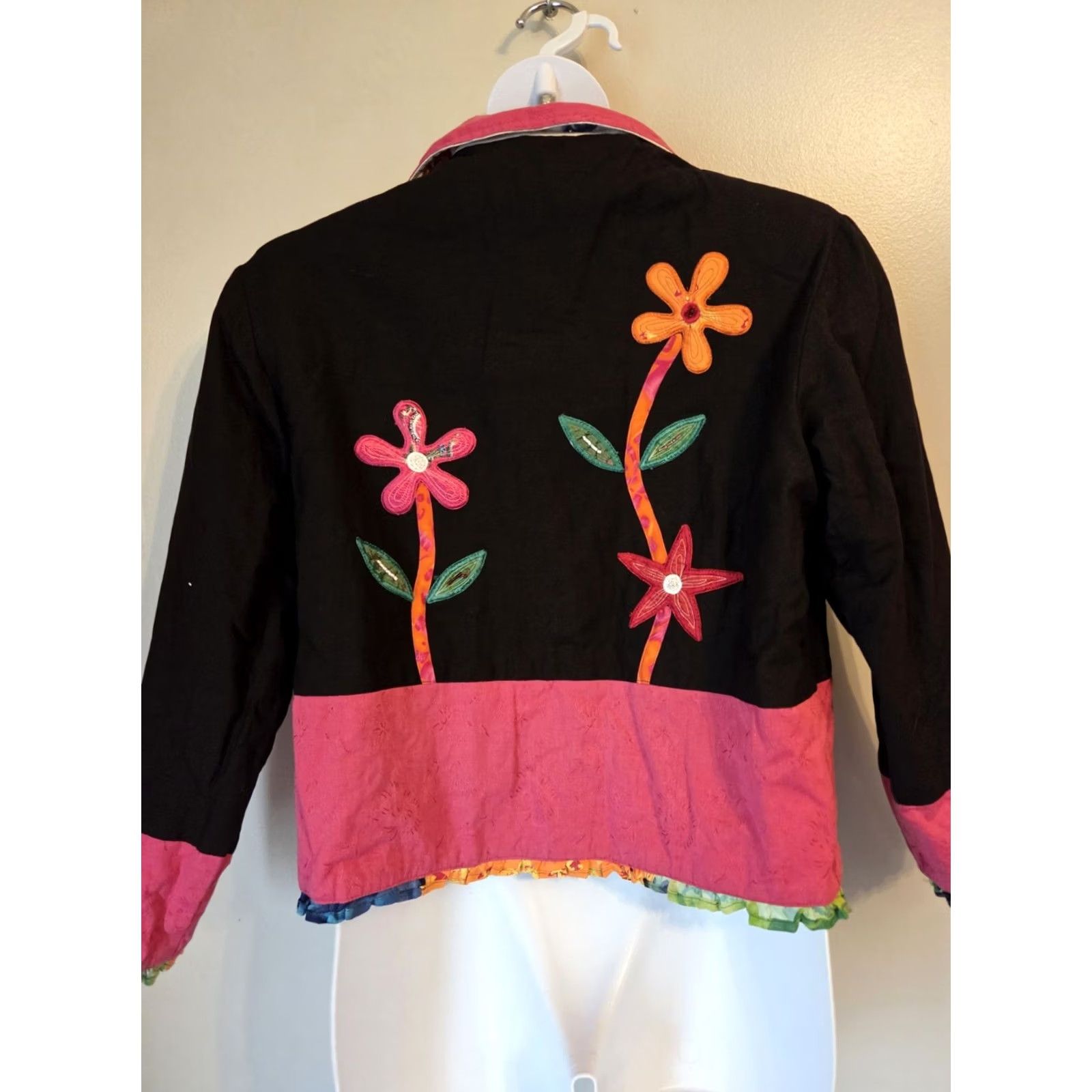 Vintage VINTAGE Yak Magik Reversible Open Patchwork Embellished Jacket XL Size XL / US 12-14 / IT 48-50 - 3 Thumbnail