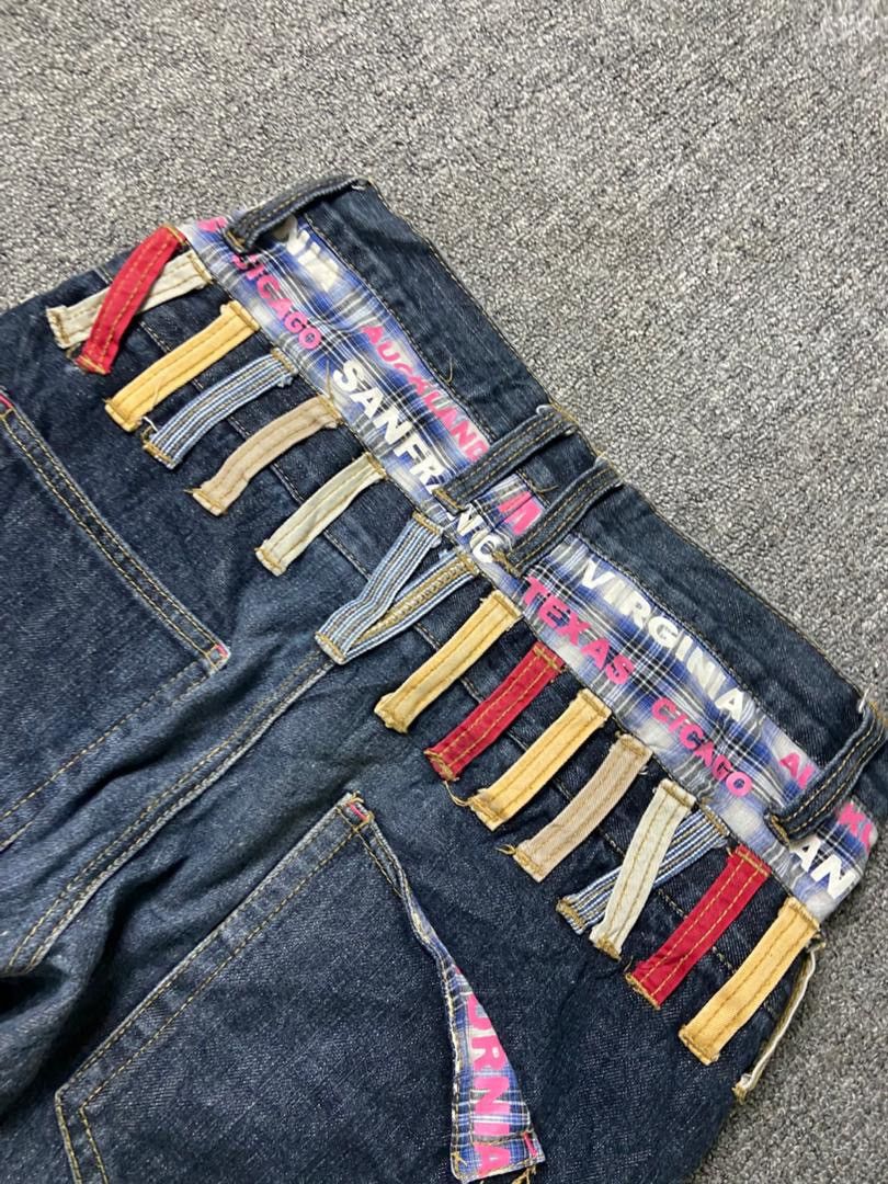 Japanese Brand NYLAUS Genuine Double Waist Three Quarter Jeans (186) Size US 29 - 2 Thumbnail