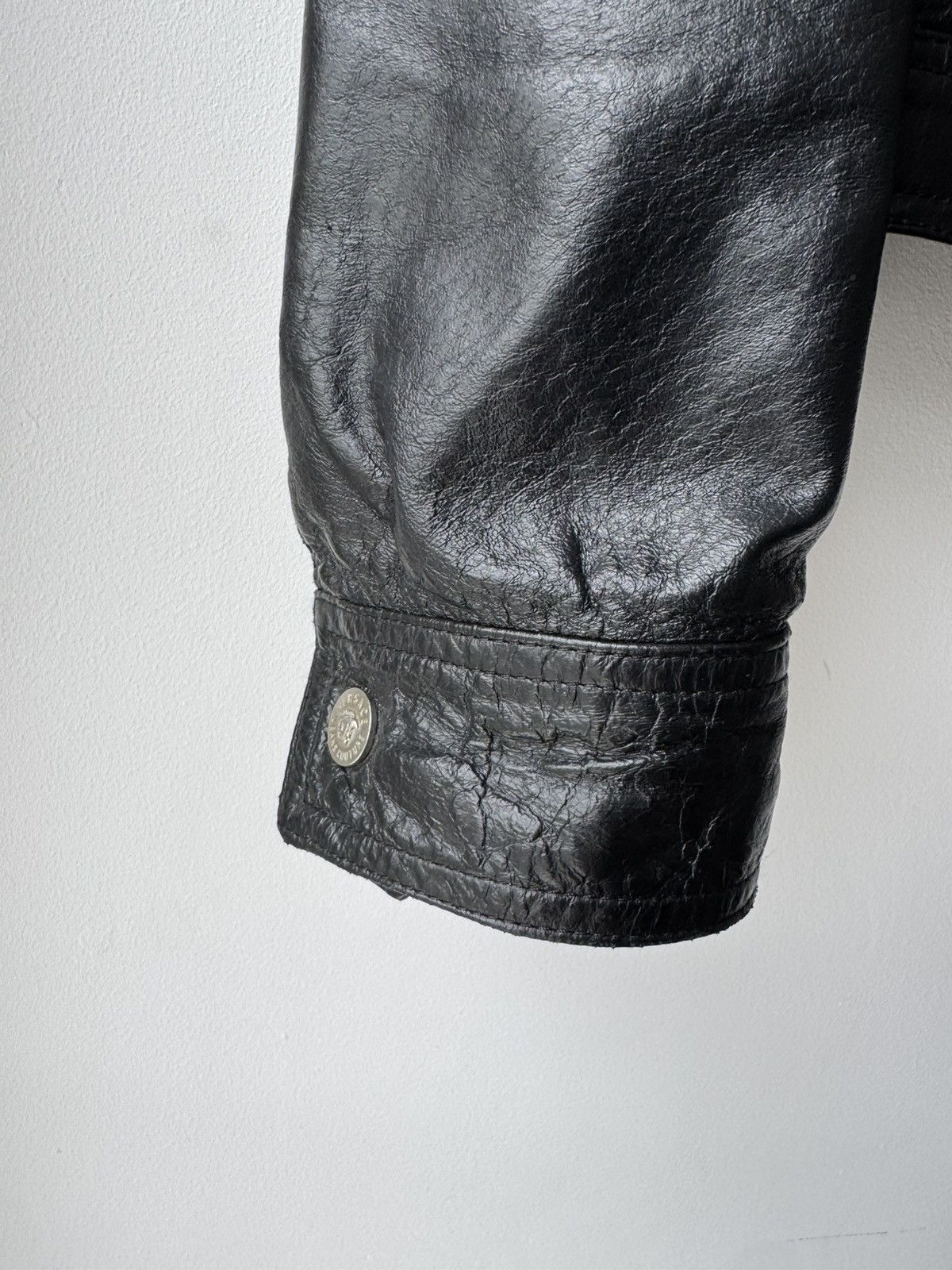 Versace Jeans Couture Versace Jeans Couture Vintage Men's Black Leather Jacket Size US L / EU 52-54 / 3 - 9 Thumbnail