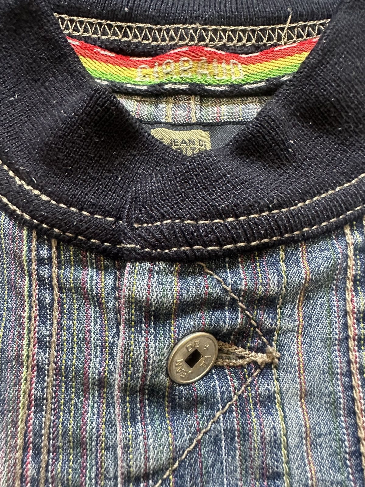 If Six Was Nine 90s Marithe Francois Girbaud Cropped Multicolor Denim Jacket Size US S / EU 44-46 / 1 - 4 Thumbnail