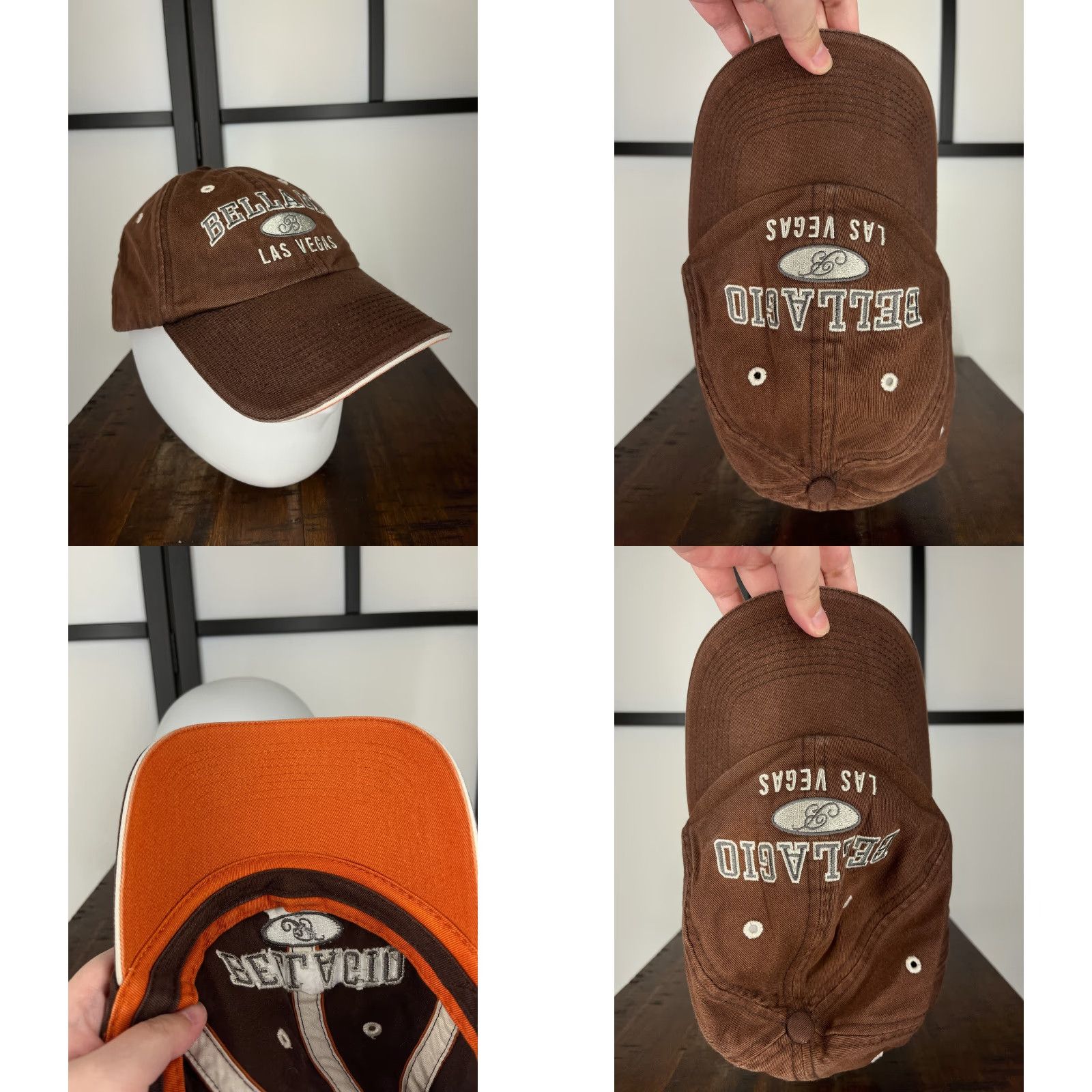 Vintage Bellagio Hat Cap Baseball Cap Adjustable One Size Adult Brown 100% Cotton Twill Men Mens Cap Hat Brown Bellagio Cap Size ONE SIZE - 8 Thumbnail