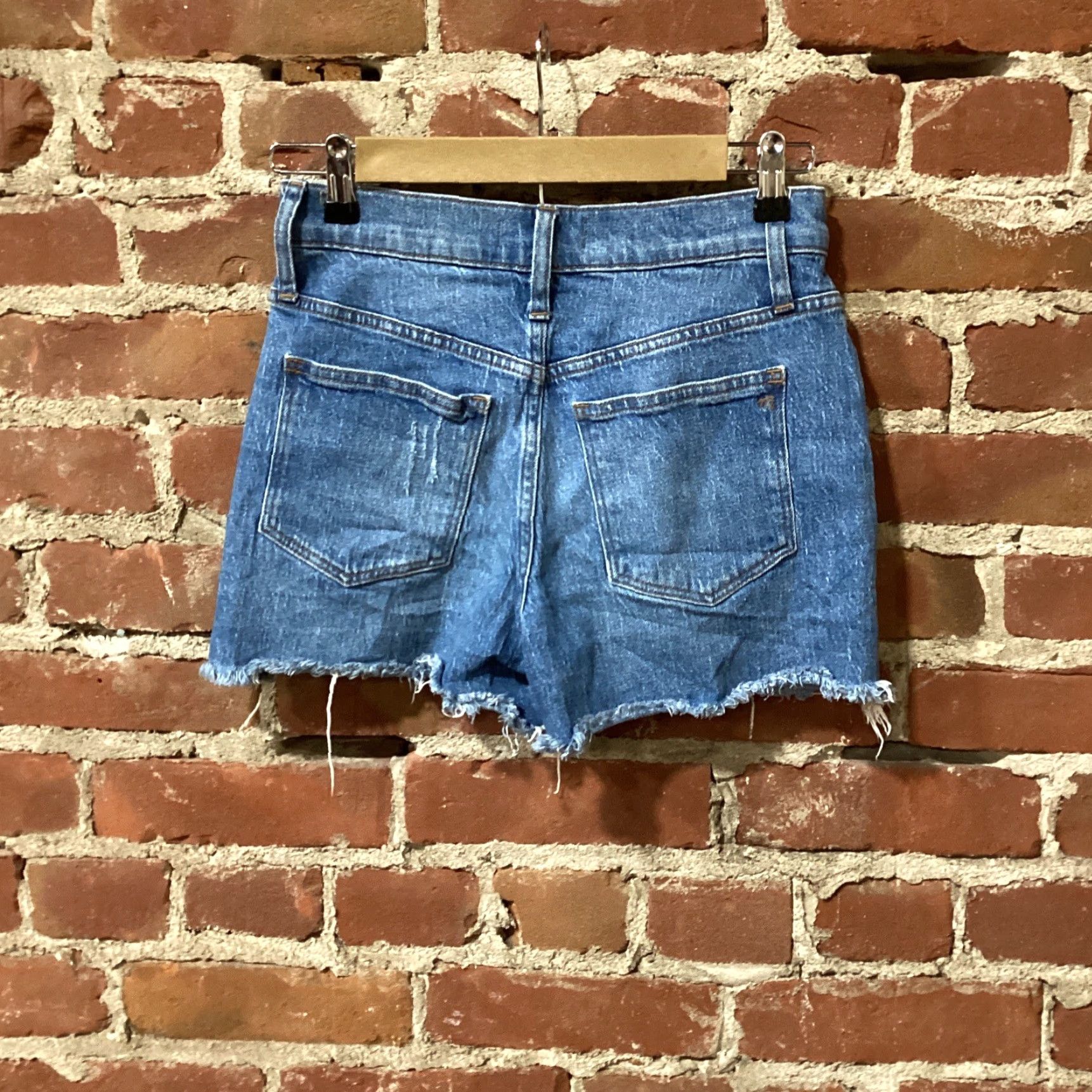 Madewell Madewell Denim Shorts Womens 25 High Rise Relaxed 100% Cotton Distressed Button Short Casual Summer Unisex? Size 42" / US 20 - 2 Thumbnail