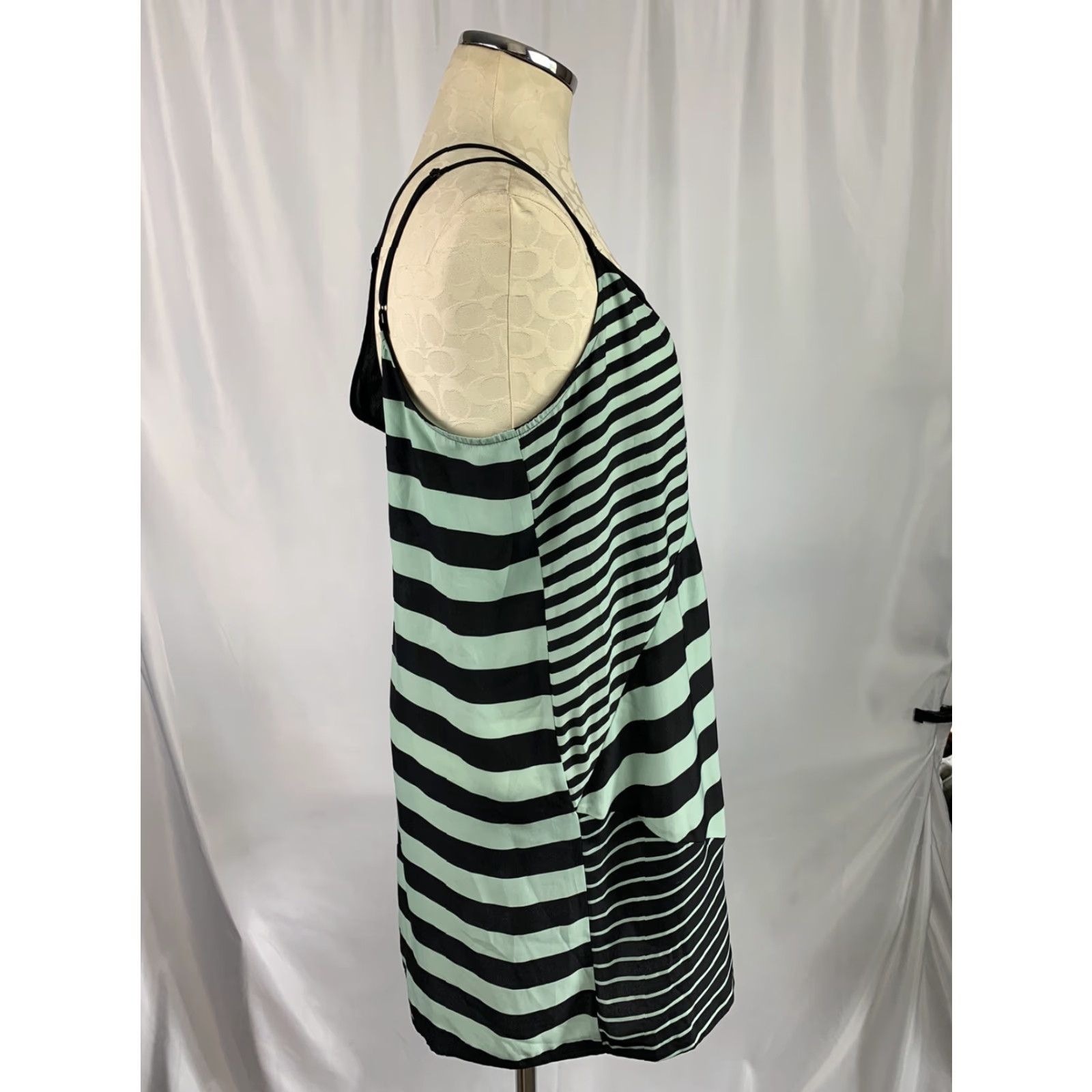 Urban Outfitters VINTAGE Large Silence + Noise Urban Outfitters Slip Dress Women's Stripe Moss Sheer Size L / US 10 / IT 46 - 4 Thumbnail