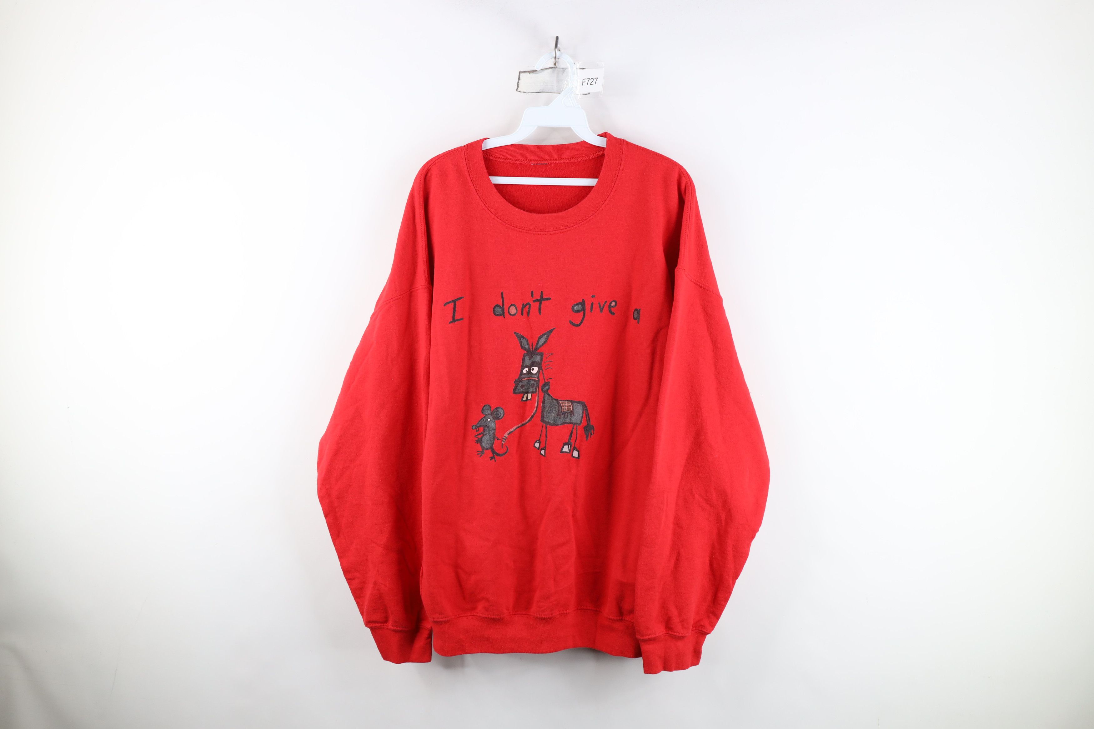 Vintage Vintage 90s Streetwear I Don't Give A Rats Ass Sweatshirt Size US XXL / EU 58 / 5 - 1 Thumbnail
