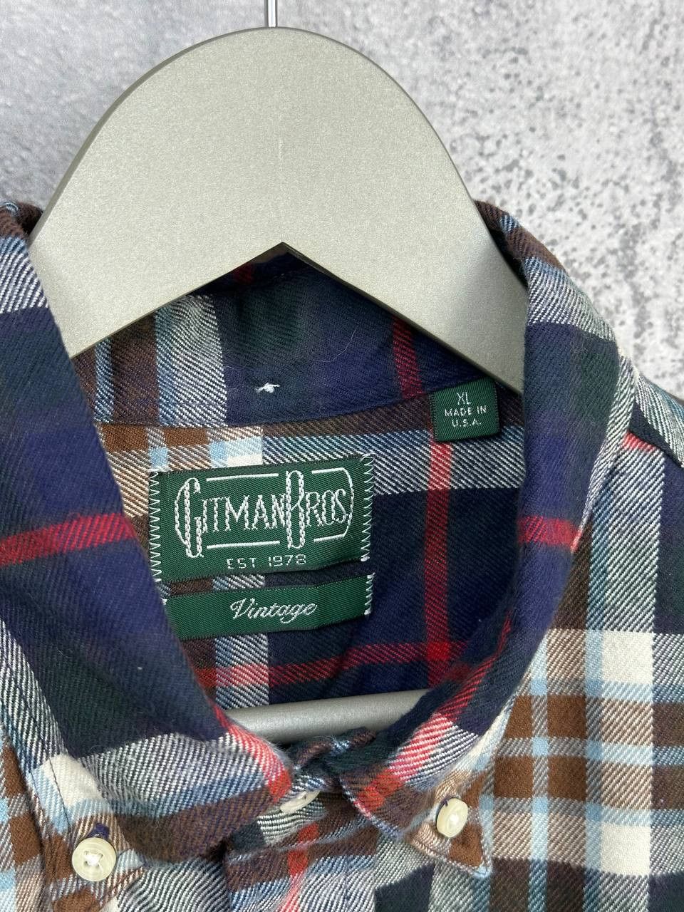Gitman Bros. Vintage Gitman Bros Vintage Flannel Check Shirt Made in USA LS Size US XL / EU 56 / 4 - 10 Thumbnail