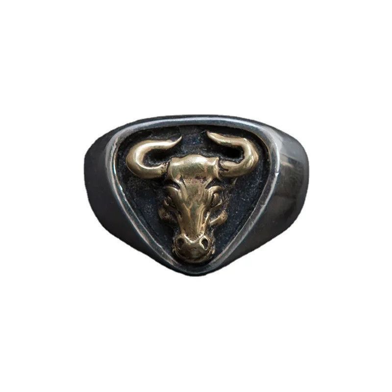 Jewelry × Vintage Thai Silver Bull Men's Ring Adjustable Size ONE SIZE - 5 Thumbnail