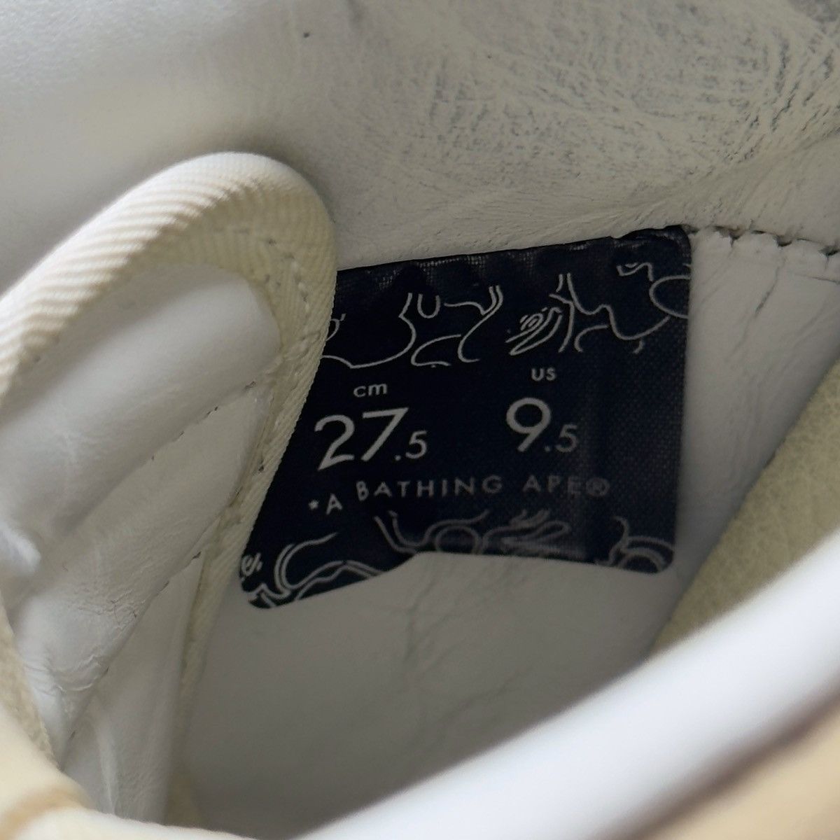 Bape A Bathing Ape Bapesta Suede Heel White 2021 Size US 9.5 / EU 42-43 - 14 Thumbnail