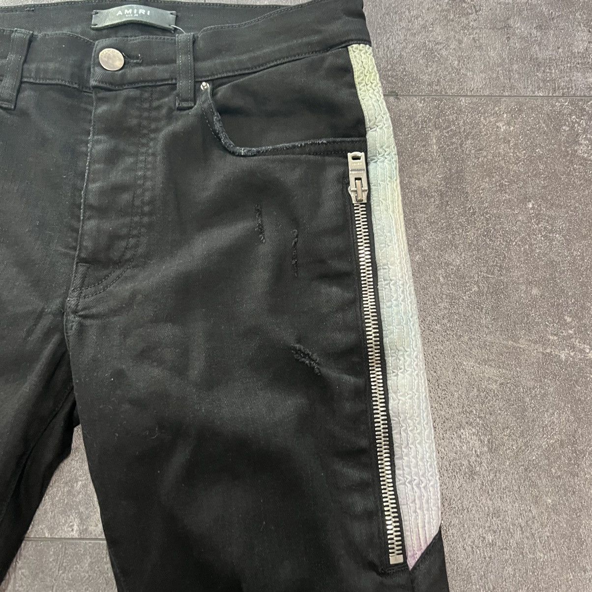 Amiri Amiri Track Skinny Fit Distressed Stretch Aged Black Denim Size US 29 - 5 Thumbnail