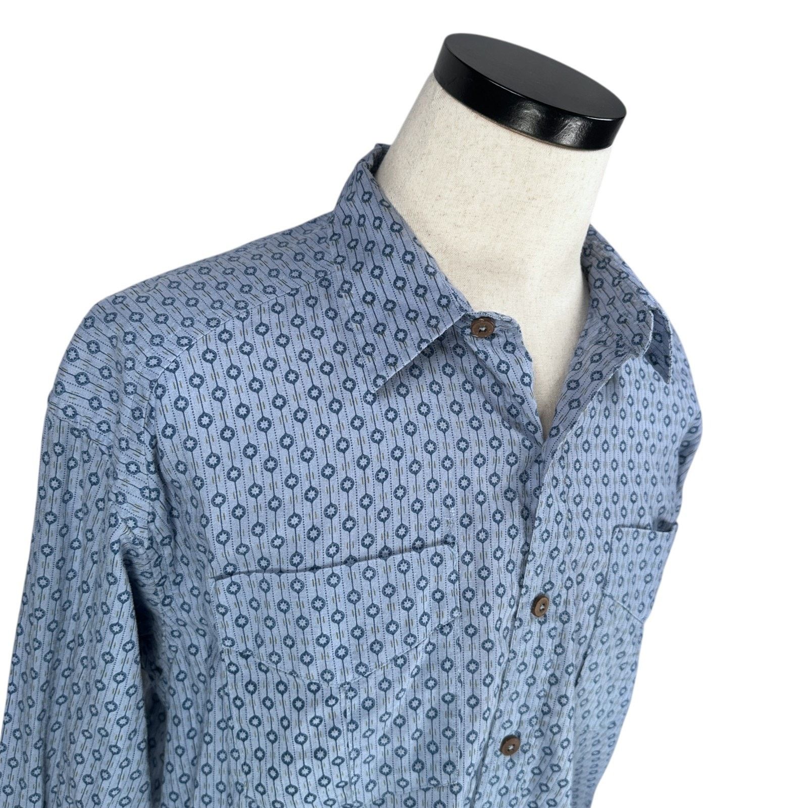 Patagonia VTG Patagonia Shemp Shirt Men’s L Blue Geometric Hemp Cotton Size US L / EU 52-54 / 3 - 2 Thumbnail