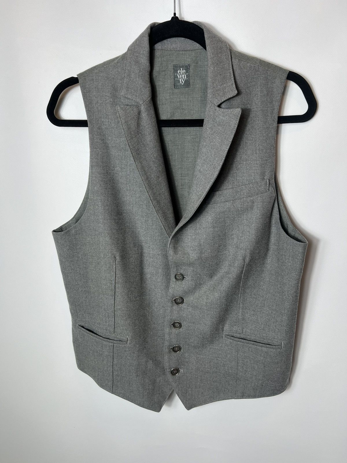 Eleventy Vintage luxury Eleventy Button up Sleeveless Gray Vest Size US M / EU 48-50 / 2 - 1 Thumbnail