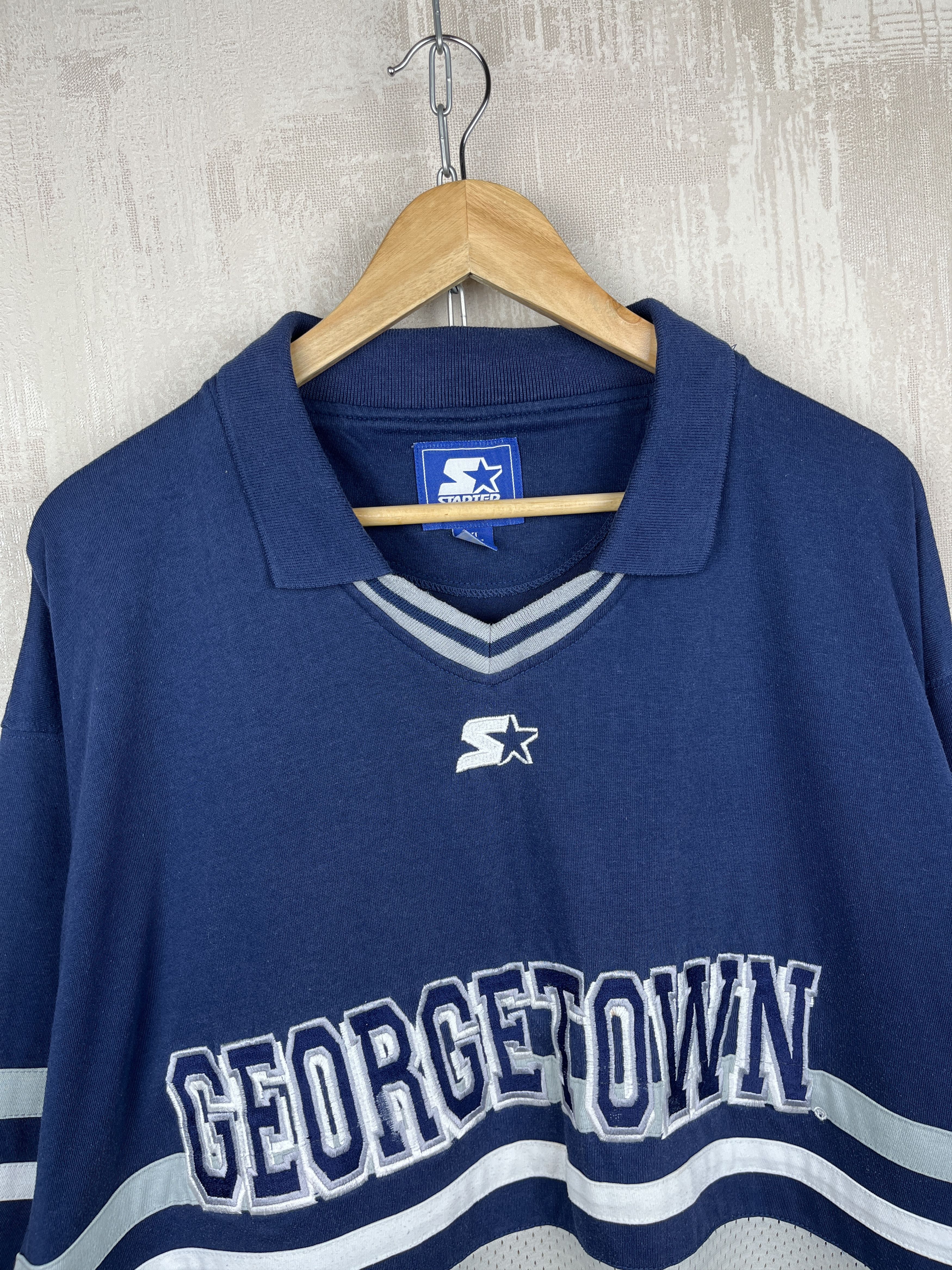 Starter 90's Georgetown Hoyas Starter Vintage T-shirt Oversized Size US XL / EU 56 / 4 - 4 Thumbnail