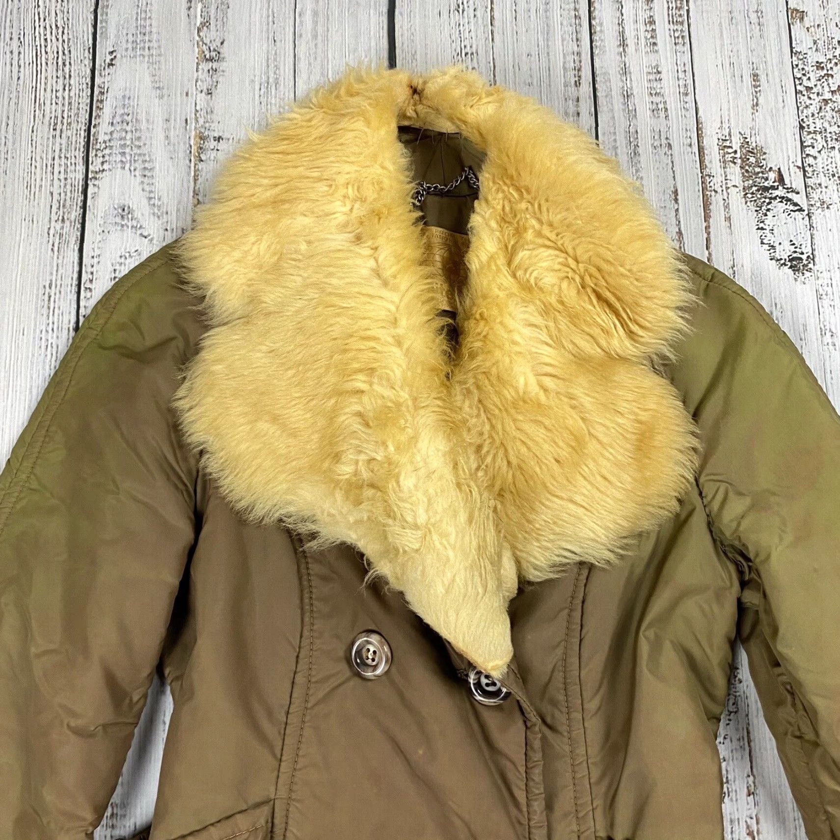 Vintage VINTAGE White Stag SHERPA COLLAR MILITARY JACKET - NYLON INSULATED SKI 60s 70s SHAWL COLLAR WINTER PARKA - SZ 8 - Green - Womens Size M / US 6-8 / IT 42-44 - 2 Thumbnail
