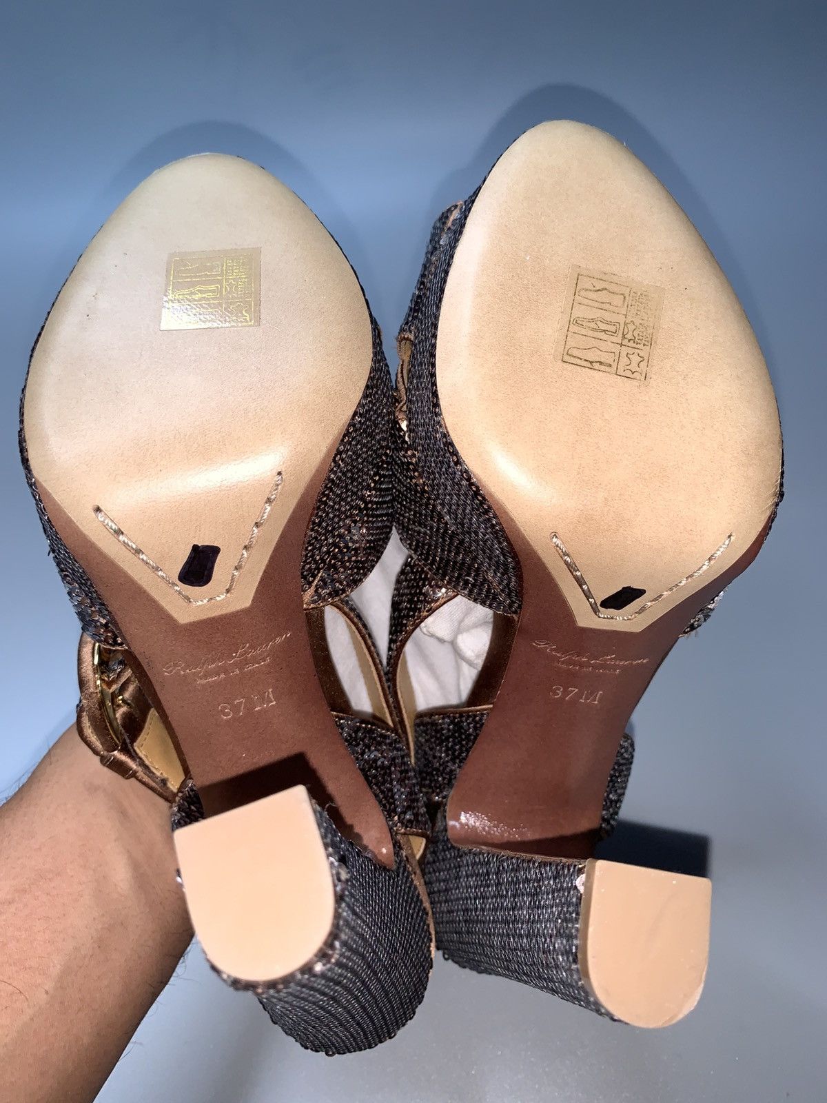 Ralph Lauren Purple Label Ralph Lauren Purple Label Sequined Flatforms Sandals Size US 7 / IT 37 - 9 Thumbnail