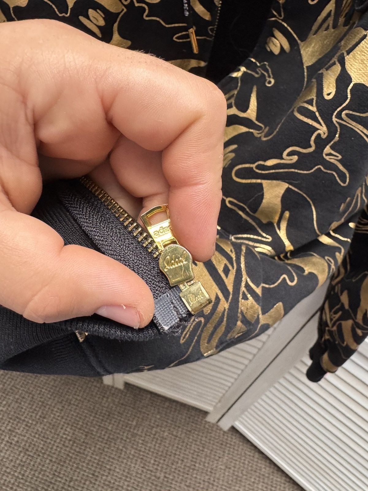 Men’s Casual AAPE Hoodie Black Gold