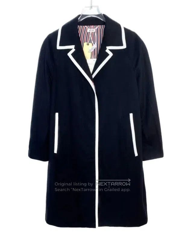 Thom Browne Black Striped Cashmere Coat .