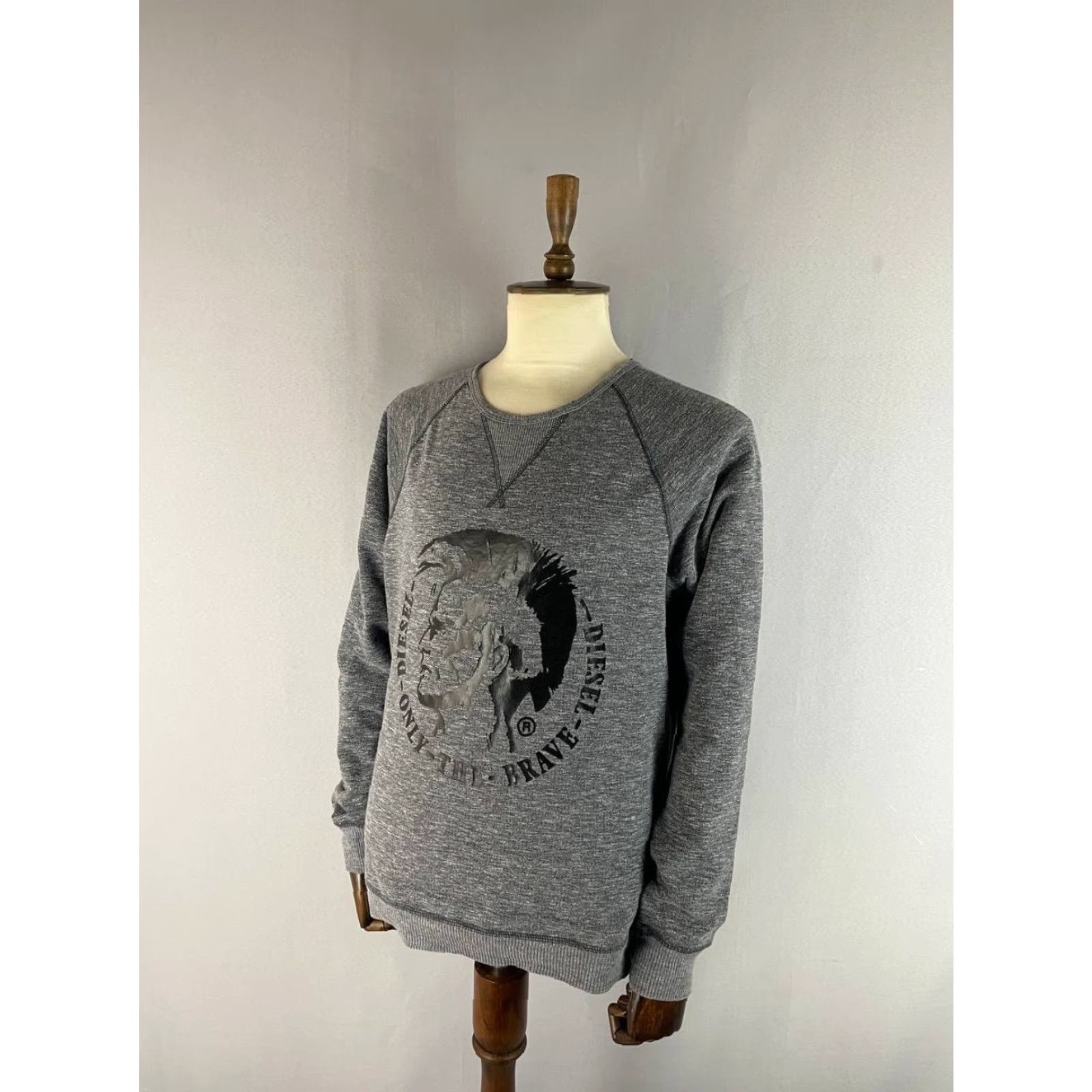 Diesel Diesel Mens Sweatshirt M Gray Cotton Crew Neck Pullover Long Sleeve Sweatshirt Size US M / EU 48-50 / 2 - 2 Thumbnail