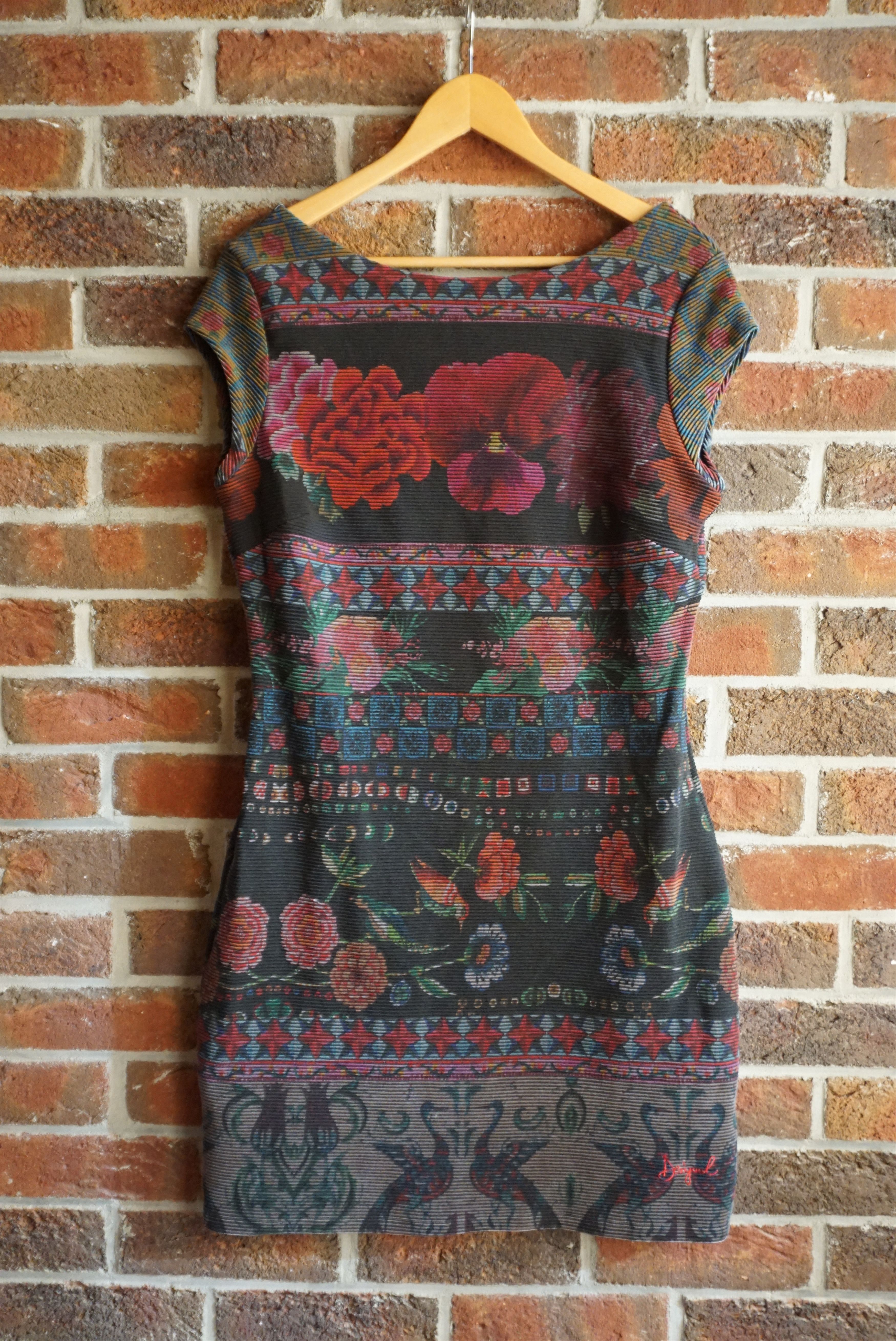 Designer Desigual pencil dress XL 10 12 floral slim fit boho Size XL / US 12-14 / IT 48-50 - 1 Thumbnail