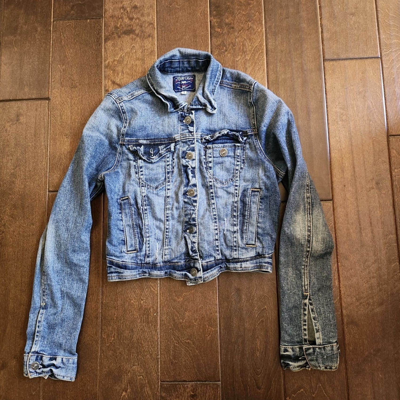 Denime Just USA Jacket S Blue Women Juniors Button Denim Size MISSING CUFF Size S / US 4 / IT 40 - 2 Thumbnail