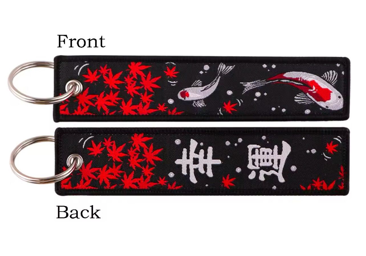Vintage Koi Japanese Keyring Keychains Luggage Tag Label Size ONE SIZE - 3 Thumbnail