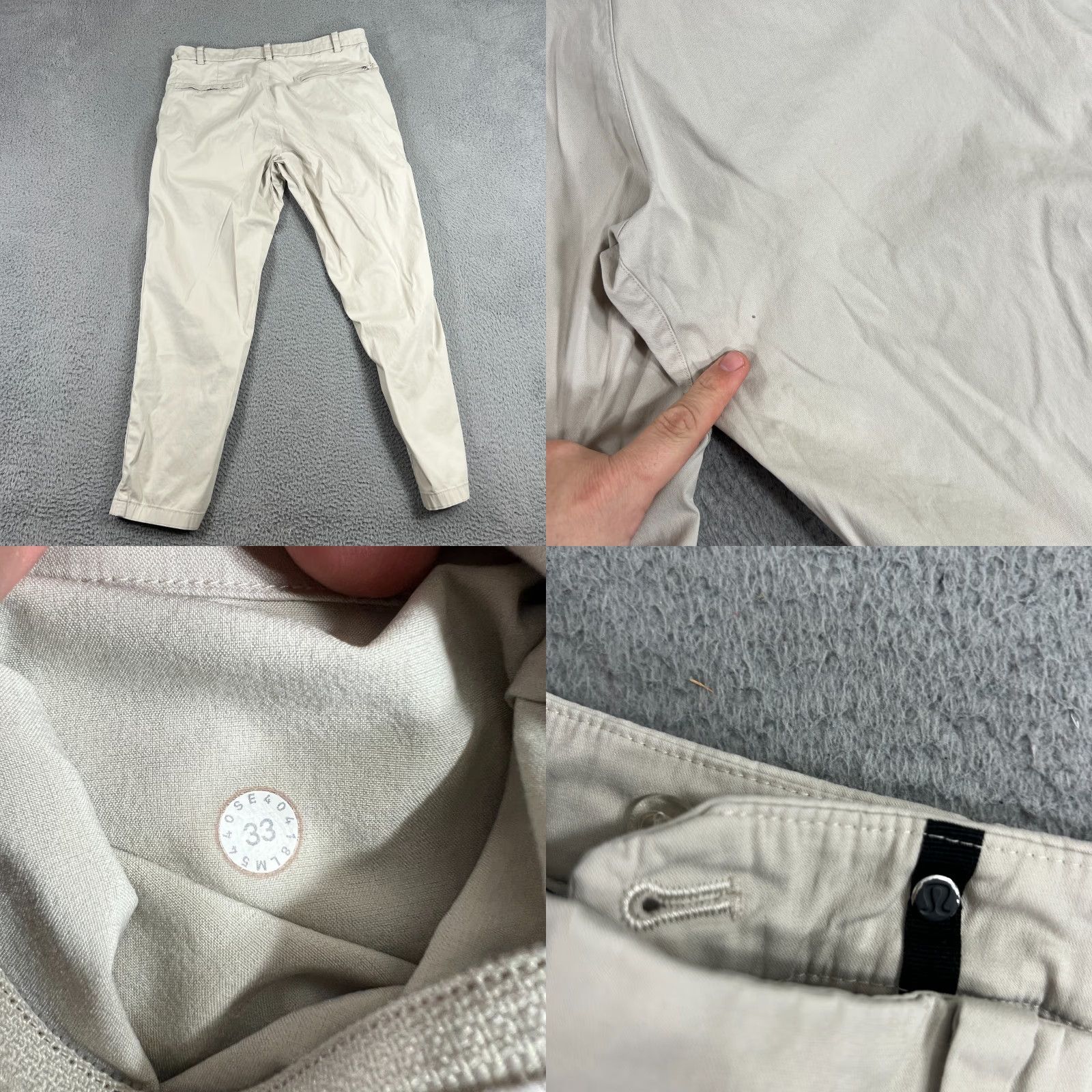 Lululemon Lululemon Mens Chino Pants Classic Tapered Khaki Beige 33 Hemmed City Preppy Pockets Stretch Size US 33 - 8 Thumbnail