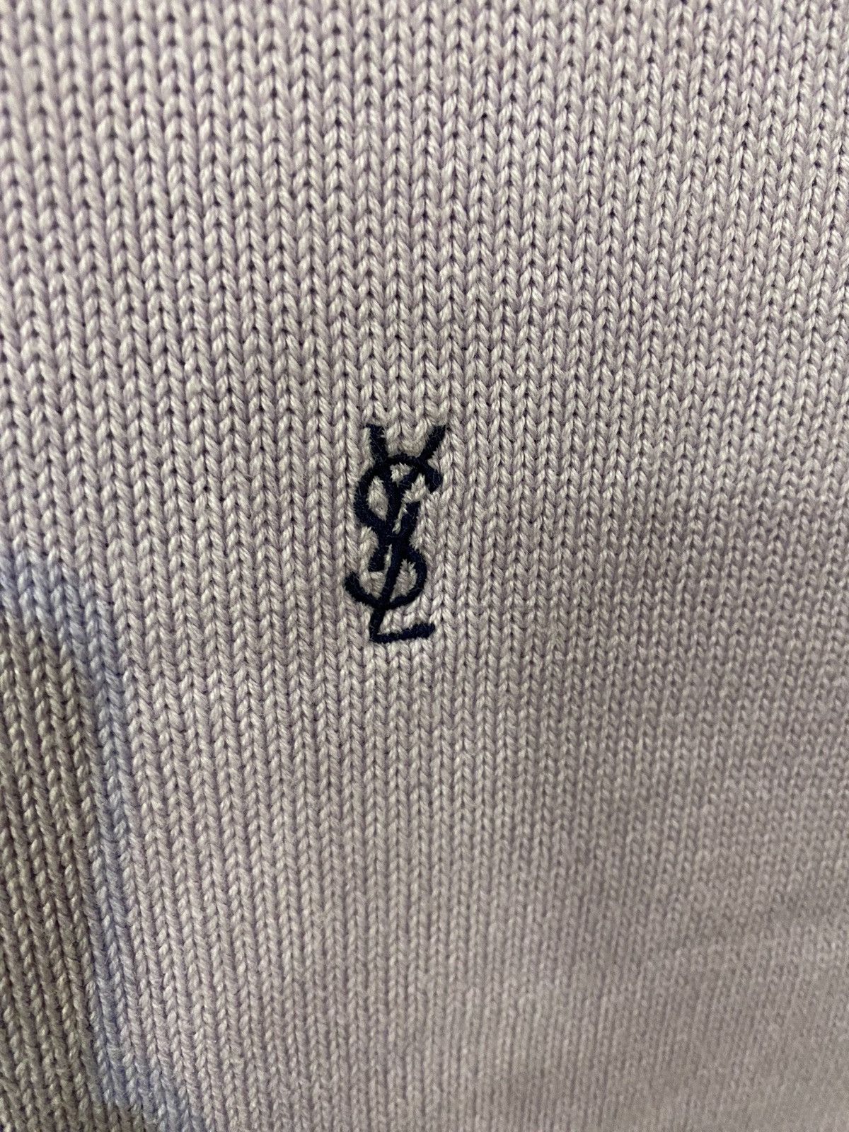 Yves Saint Laurent Lilac YSL Sweater Knit Baby Blue Old Money Paris Vintage Size US L / EU 52-54 / 3 - 3 Thumbnail