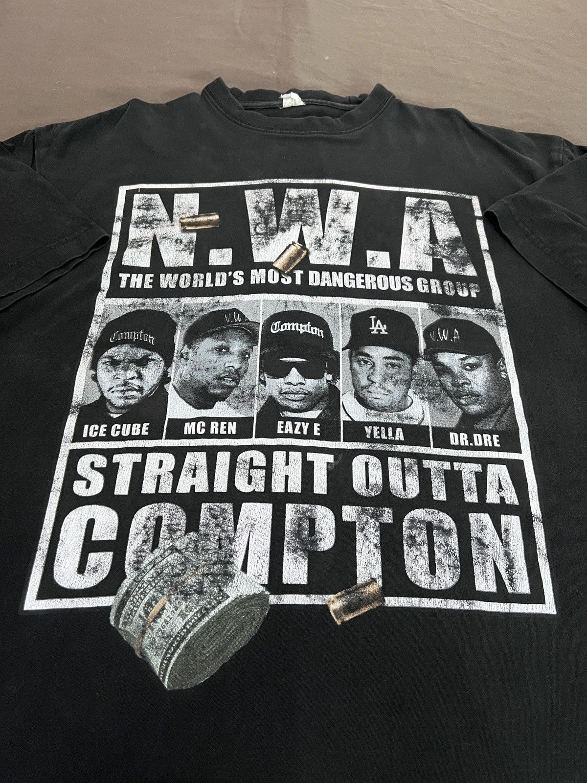 Rap Tees Vintage NWA IceCube MC Ren Eazy-E DJ Yella Dr. Dre FADED 2XL Size US XXL / EU 58 / 5 - 5 Thumbnail