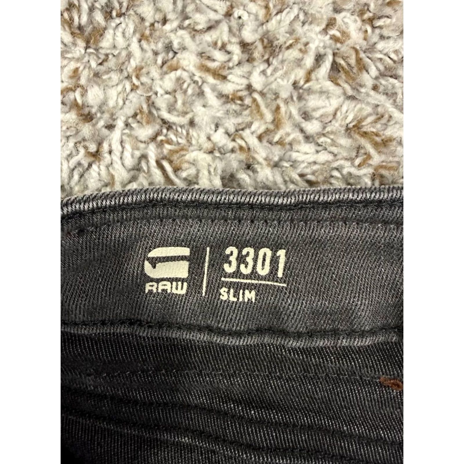 G-Star G-Star RAW 3301 Jeans Slim Straight Denim Gray Size 29x32 Men's Size US 29 - 7 Thumbnail